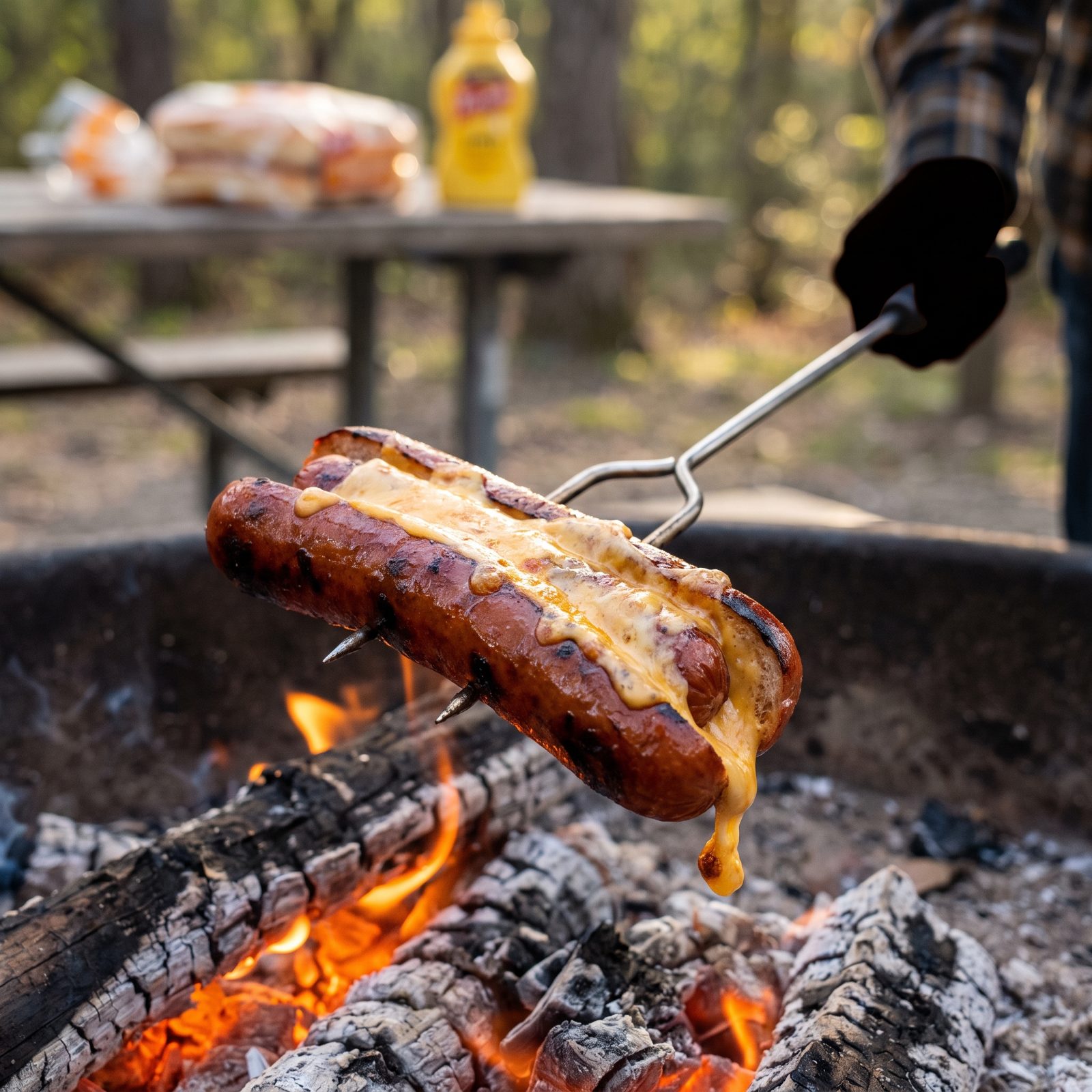Hot Dogs Split and Stuffed With a Cheese Stick