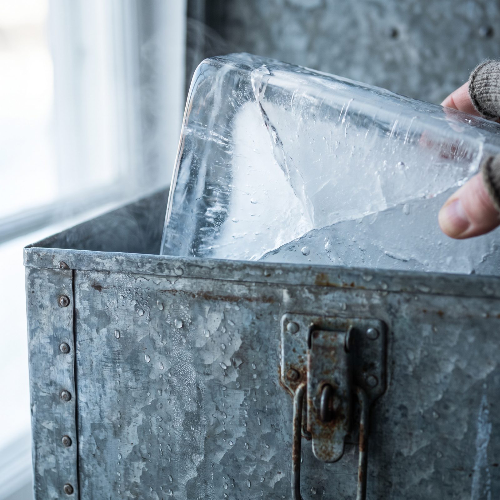An Icebox Cooled by a Real Block of Ice