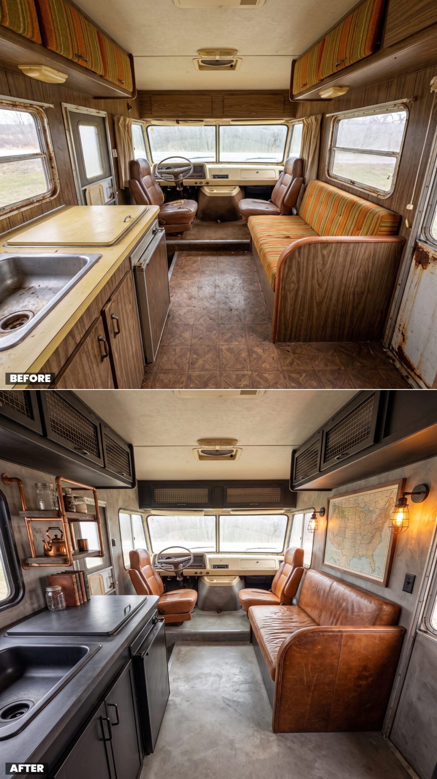 Industrial Loft on Wheels with Concrete-Look and Edison Glow