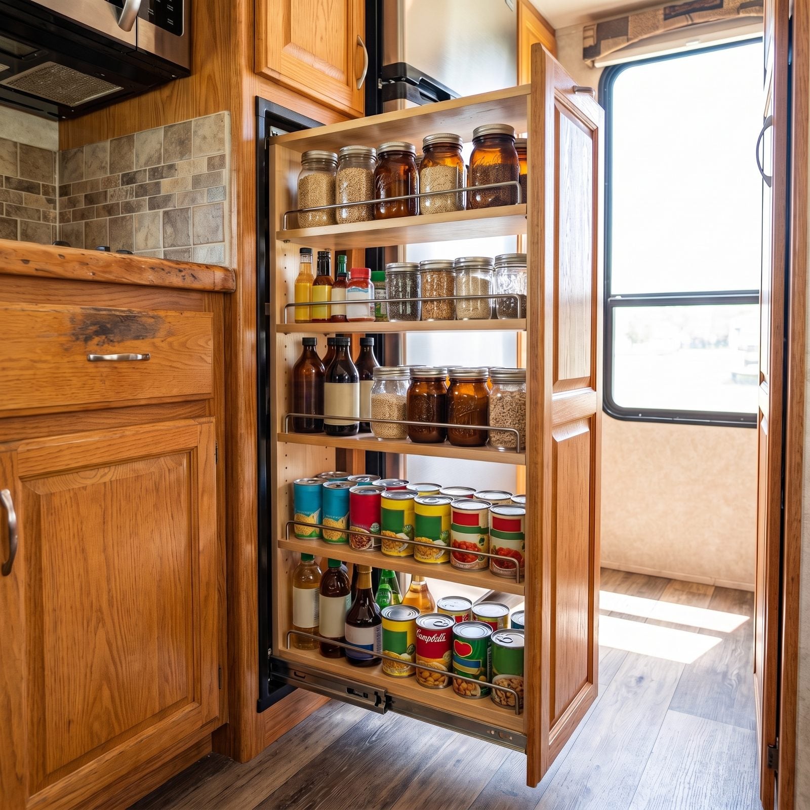 Install Narrow Pull-Out Storage Beside the Refrigerator