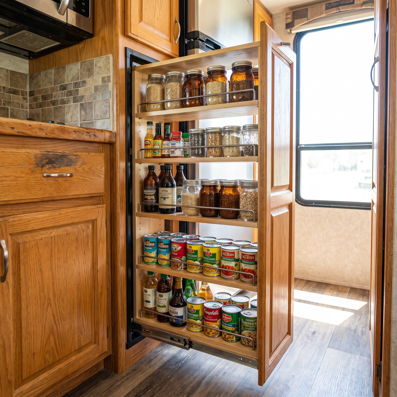 Install Narrow Pull-Out Storage Beside the Refrigerator