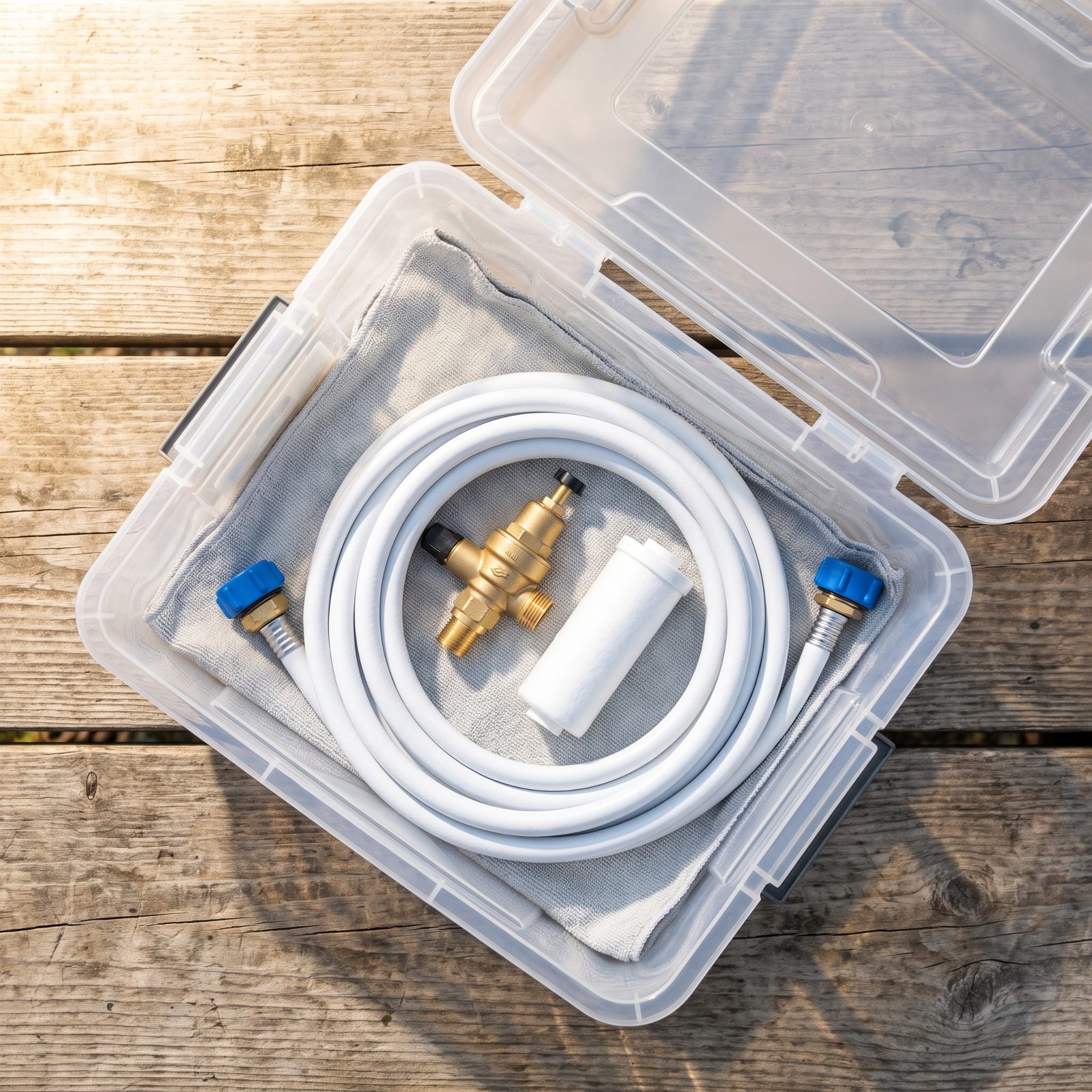 Keep Fresh-Water Fittings Capped Inside Their Own Clean Box