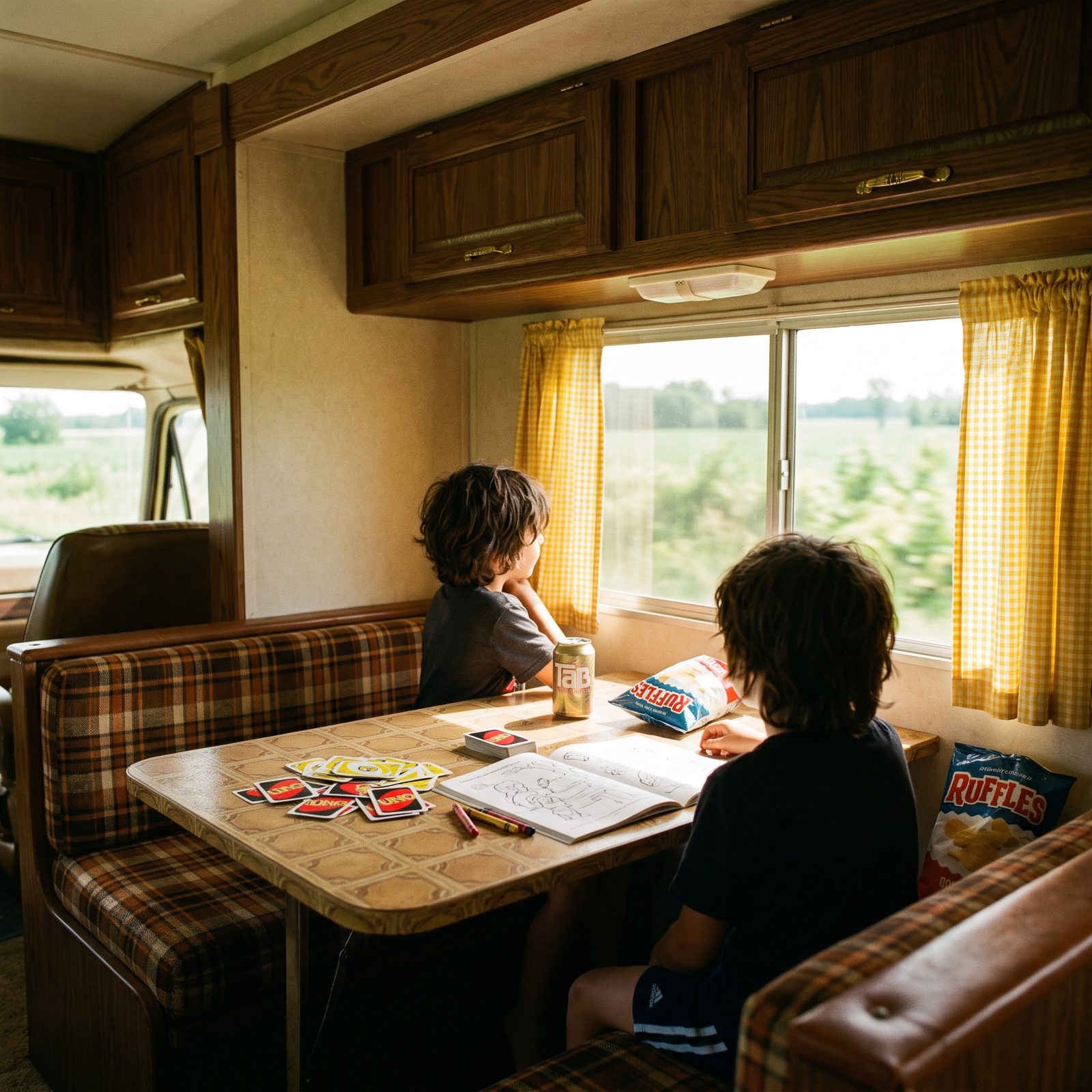 Kids Riding at the Dinette While the RV Moved