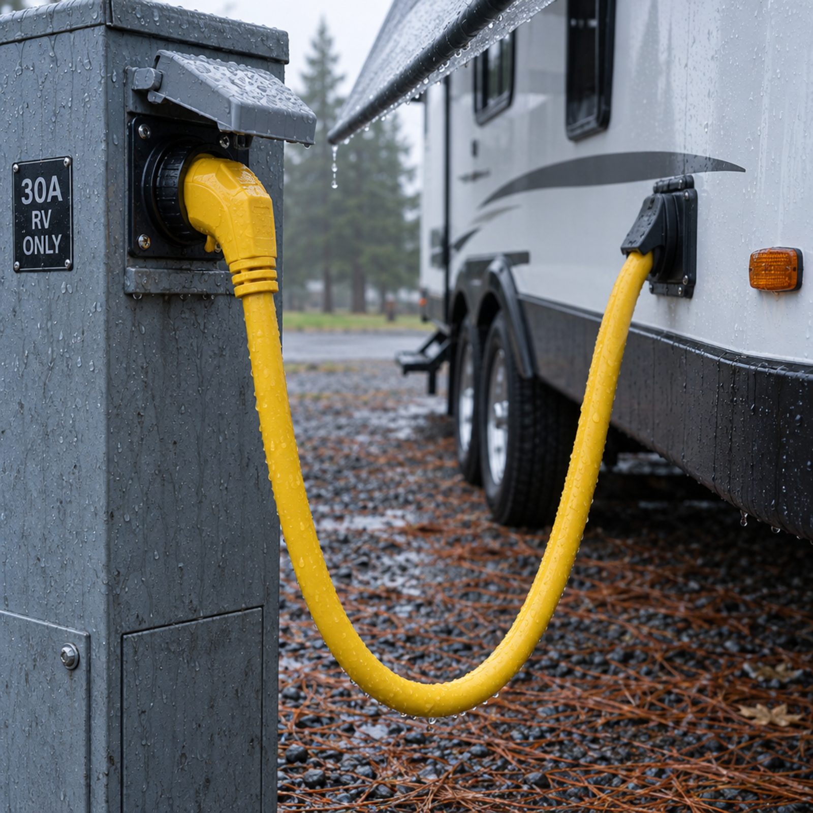 Leave a Drip Loop in the Shore-Power Cord During Wet Weather