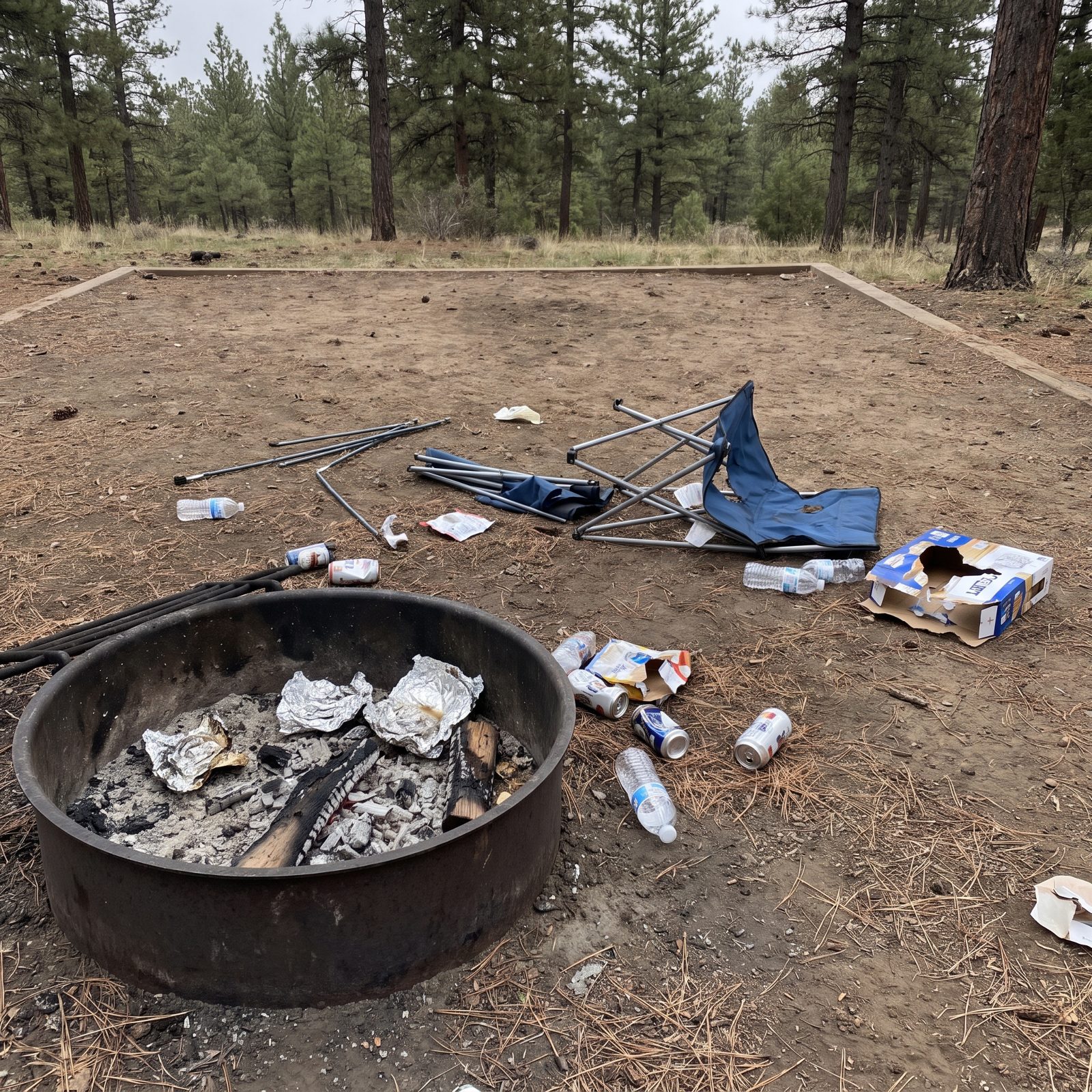 Leaving Trash, Ashes, or Broken Gear Behind at Departure