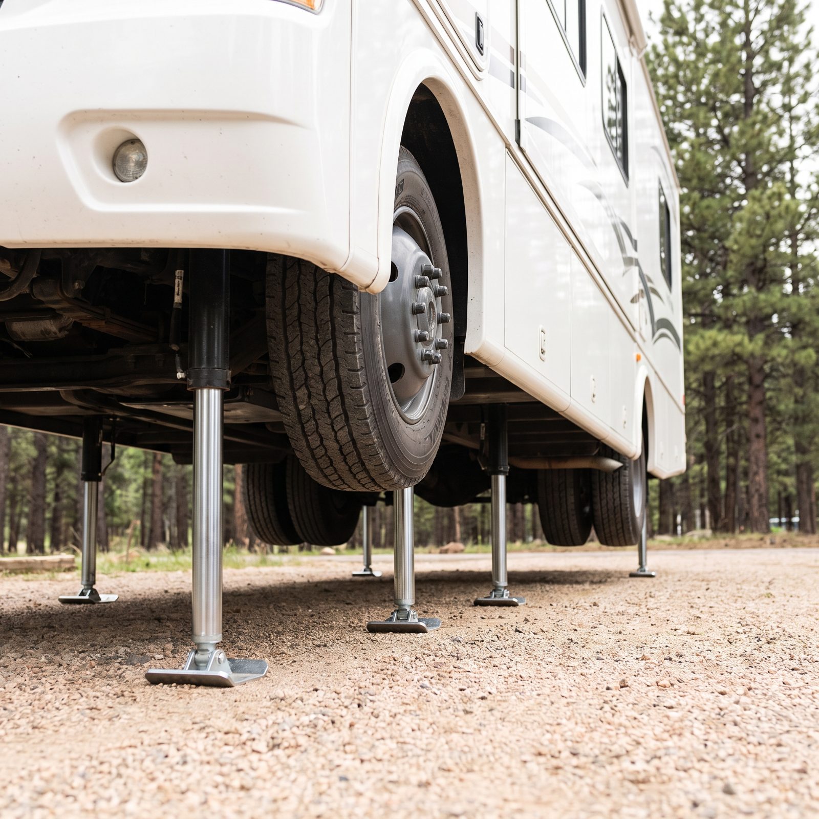 Letting Auto-Level Lift the Tires Clean Off the Ground