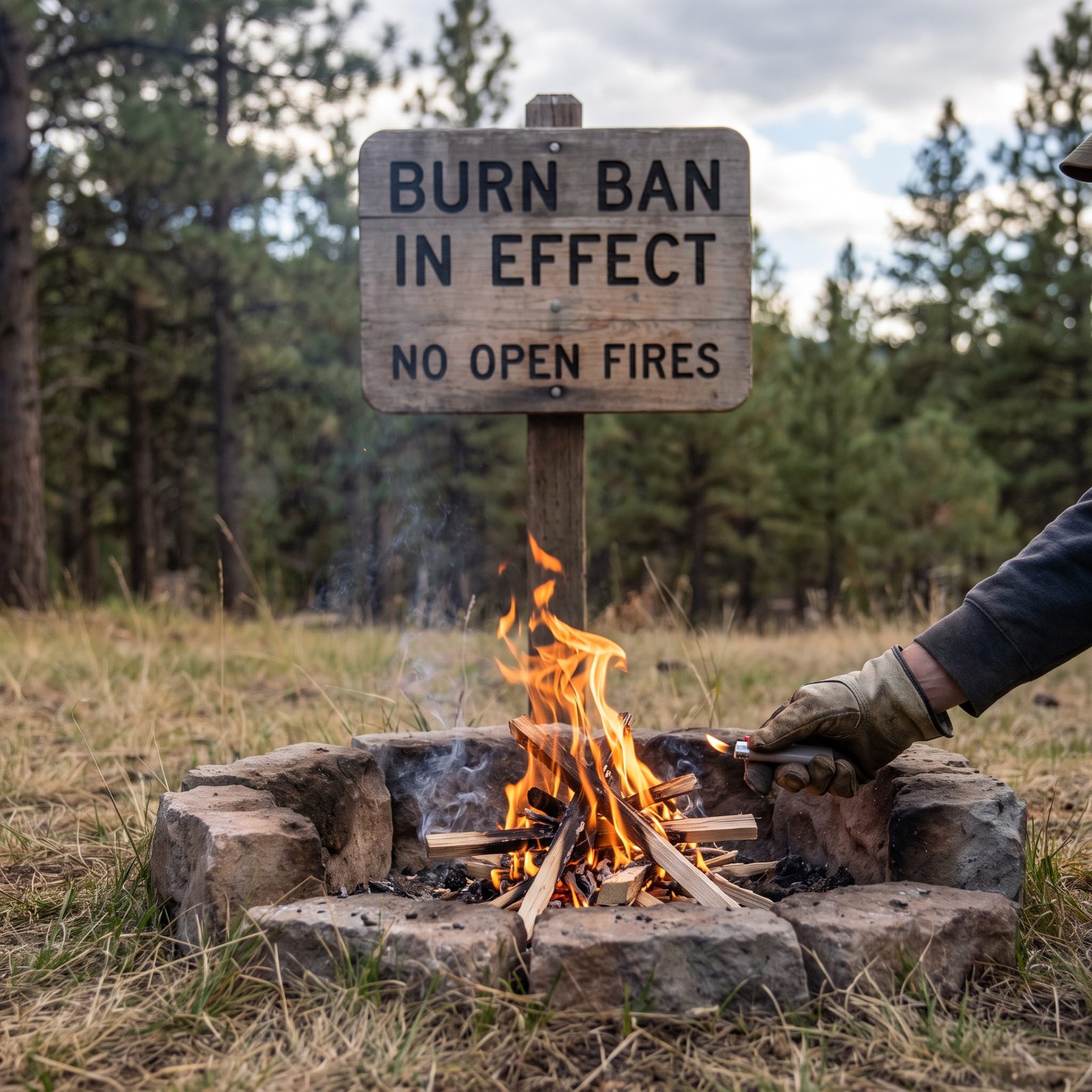 Lighting a Campfire During a Posted Burn Ban