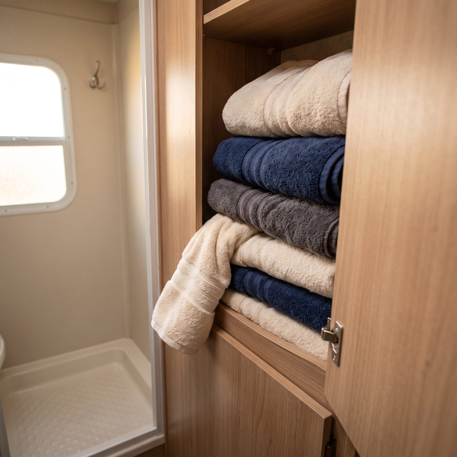 The Linen Closet Full of Bath Towels