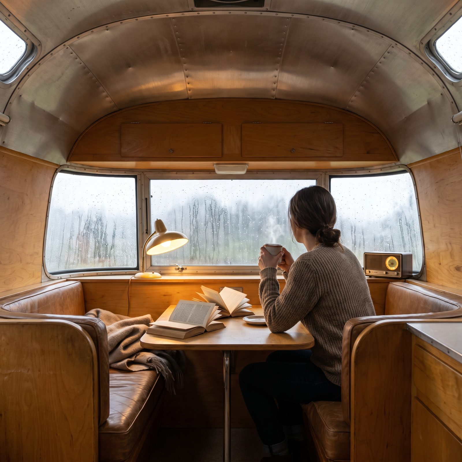 Listening to Rain Drum Against the Curved Aluminum Roof
