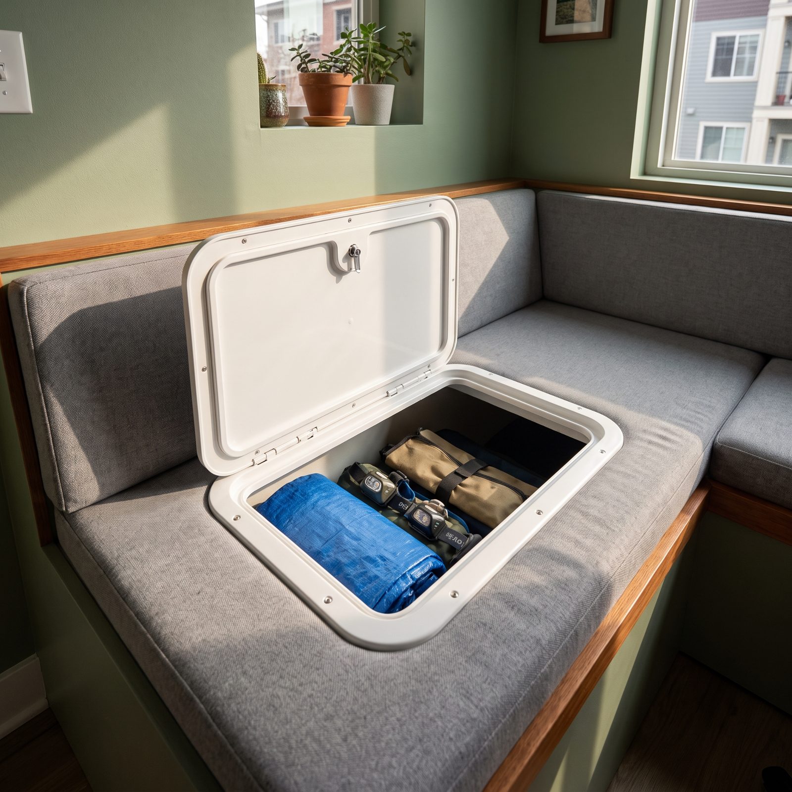 A Marine Access Hatch Cut Into Wasted Dinette Space