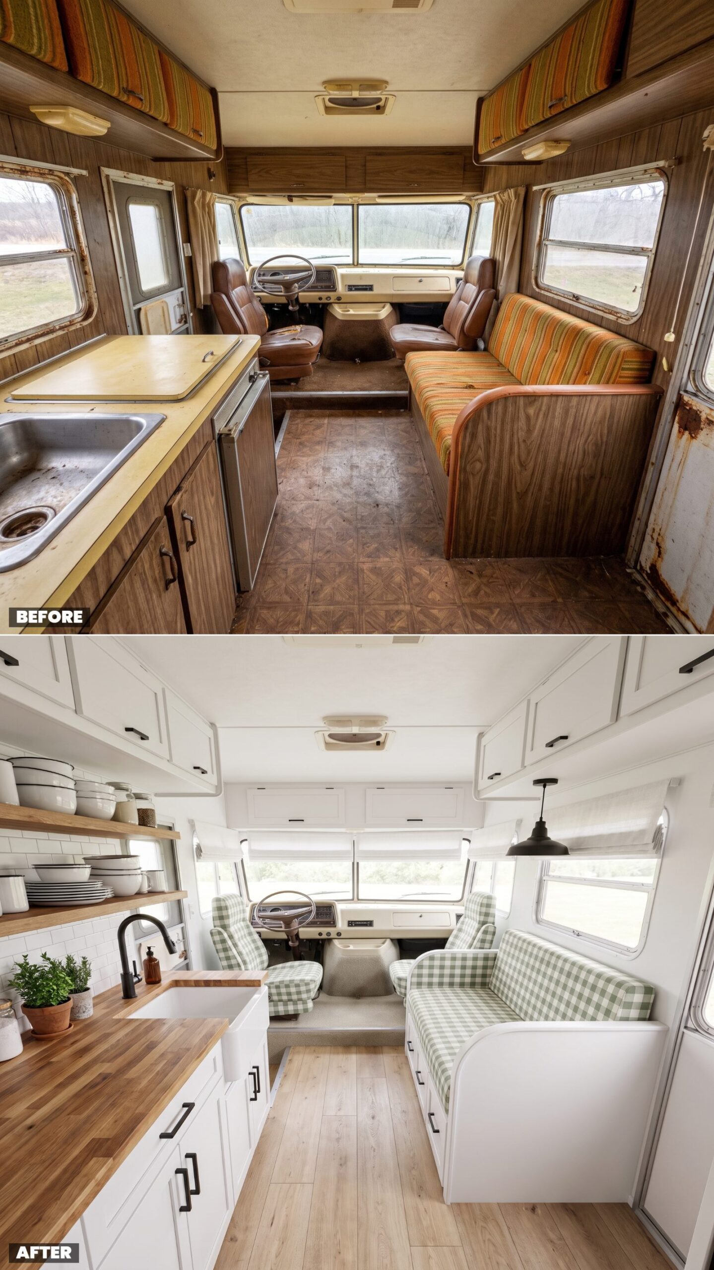 Modern Farmhouse Galley in Shaker White and Butcher Block