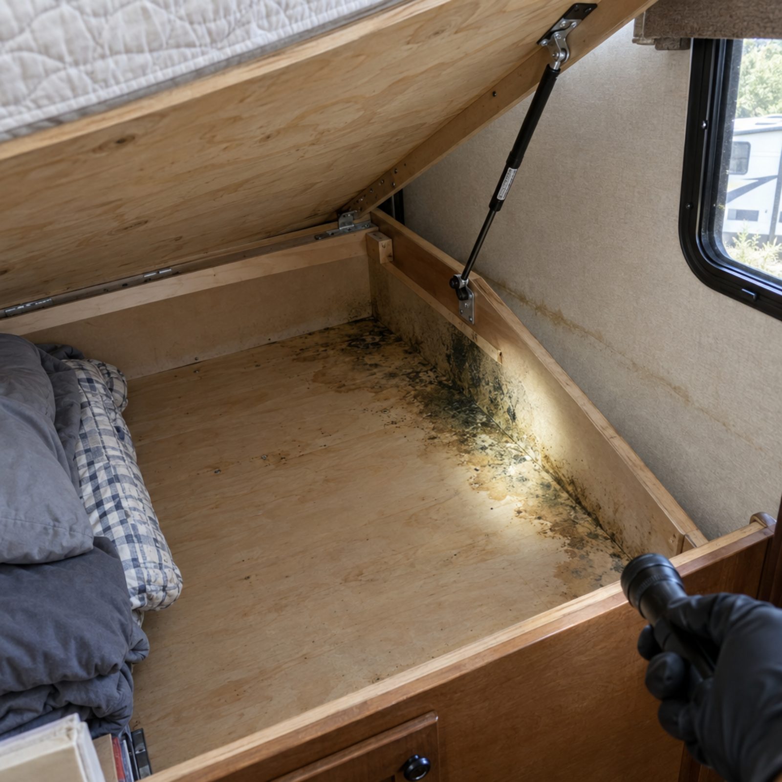 Mold or Dark Staining Beneath the Mattress Platform