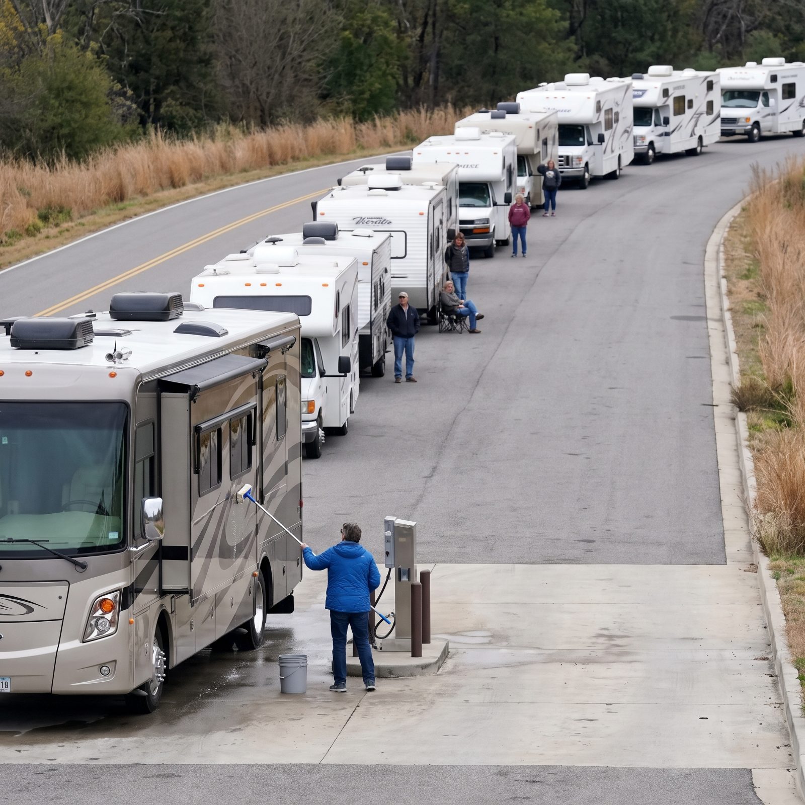 Monopolizing the Dump Station While Other RVs Wait