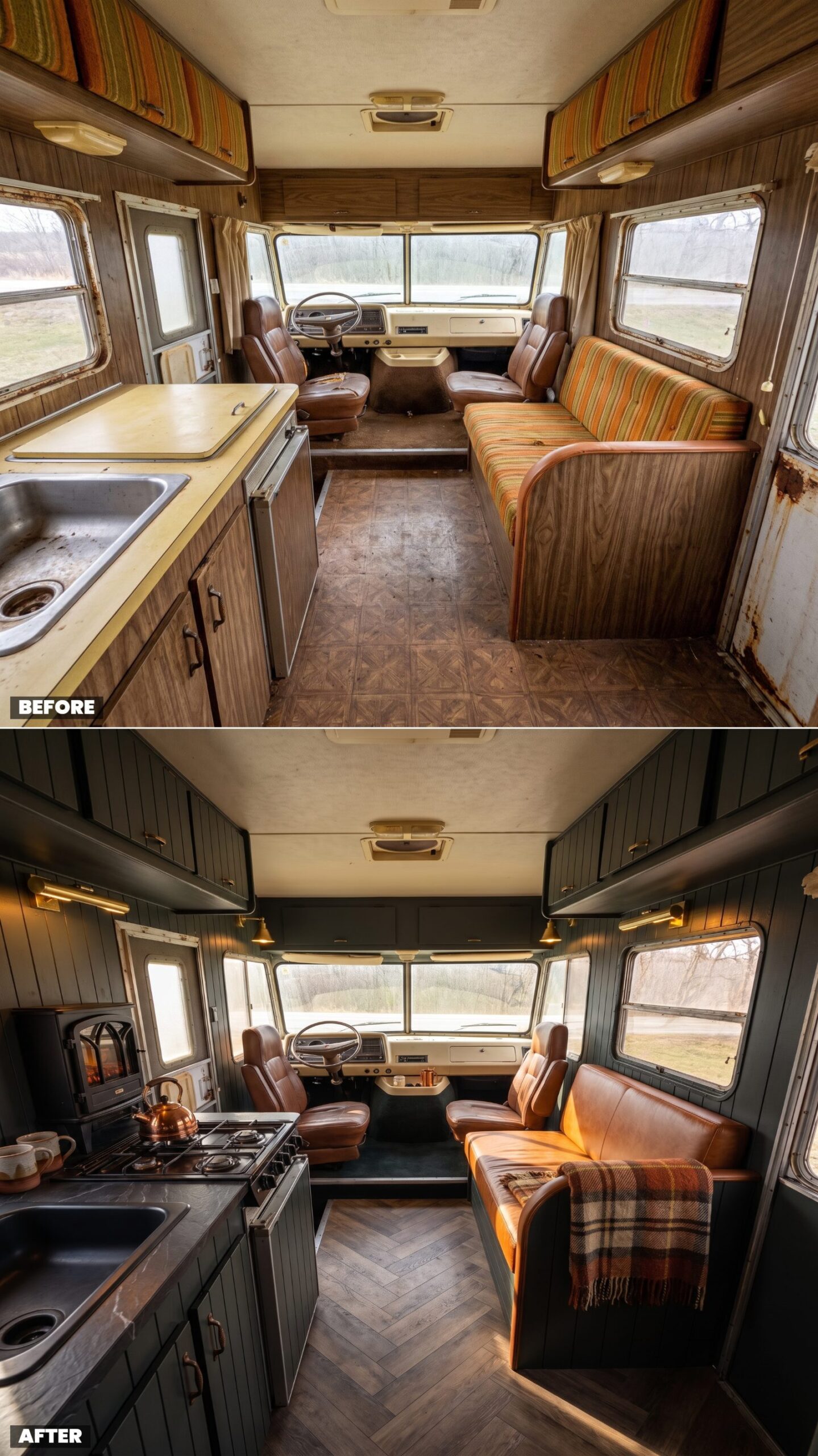 Moody Cabin Noir in Charcoal and Brass