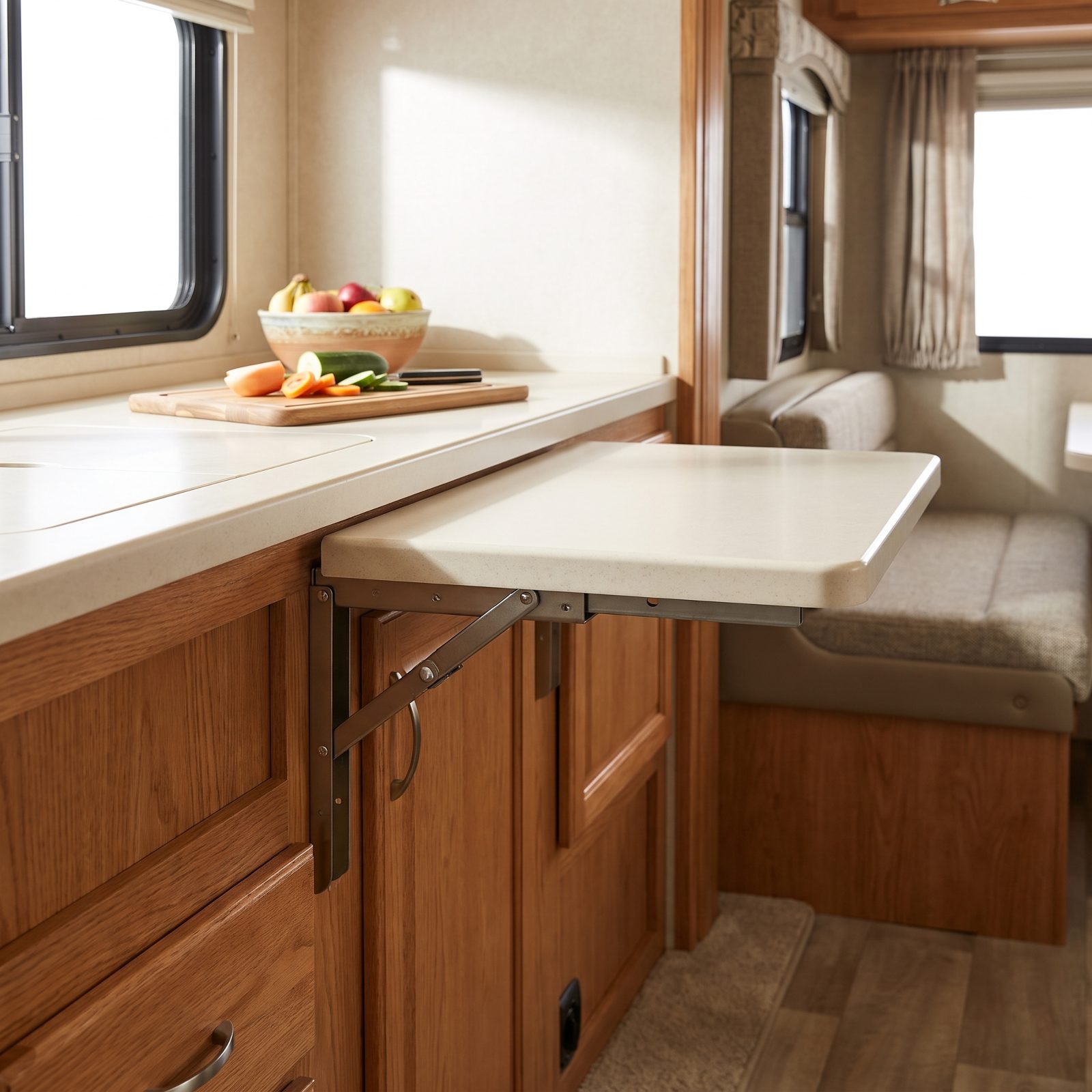Mount a Fold-Down Counter Extension at the Galley's End