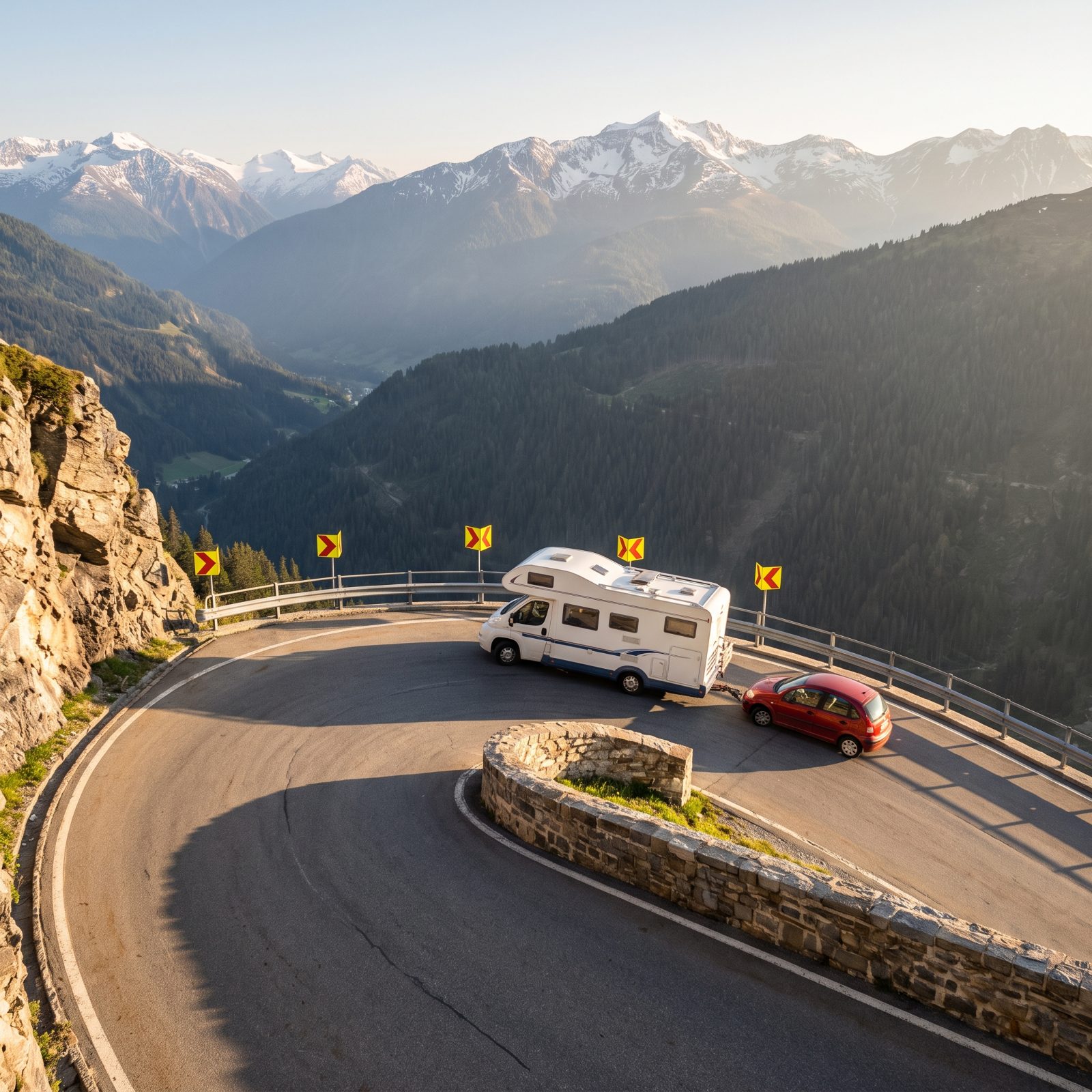 Mountain Switchbacks Where the Trailer Cuts the Corner