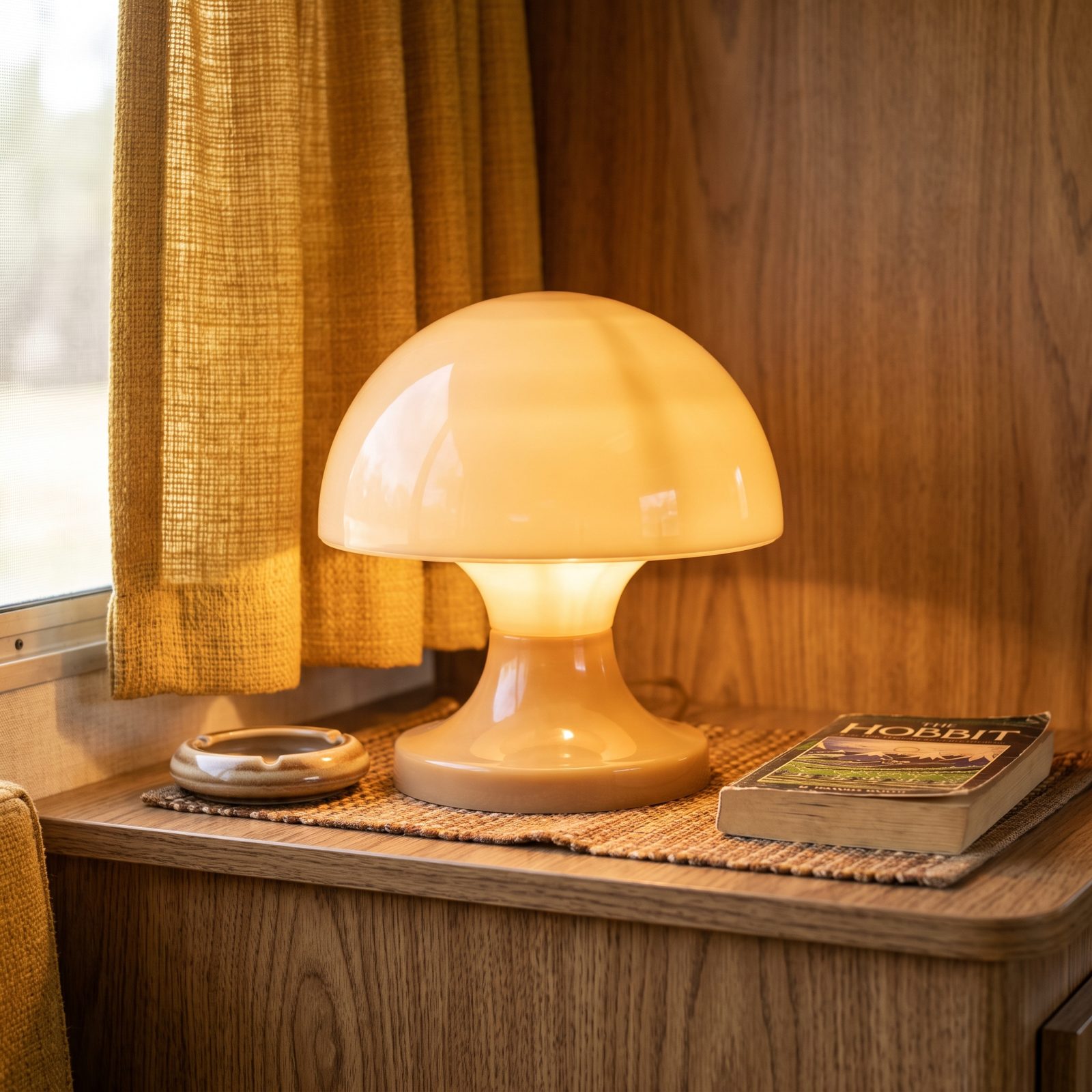 Mushroom-Shaped Table Lamps Glowing on Every Dinette