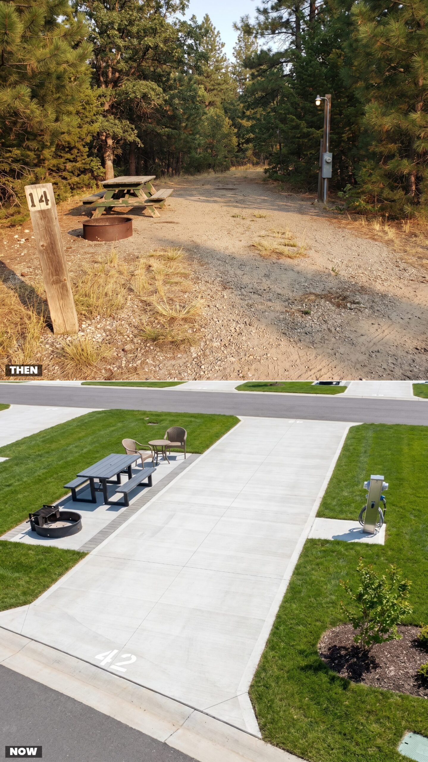 The Narrow Gravel Back-In Site vs. the Extra-Long Concrete Big-Rig Pad
