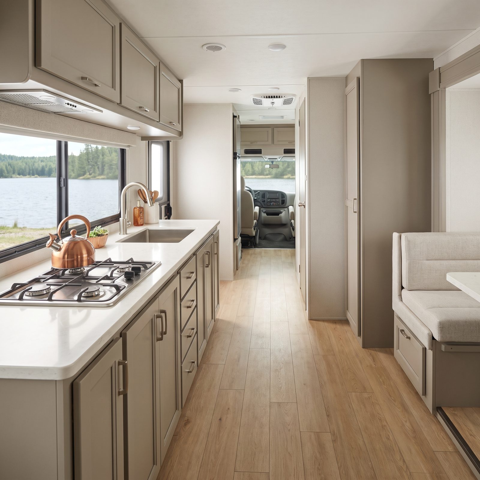 The One-Wall Galley That Leaves the Aisle Wide Open