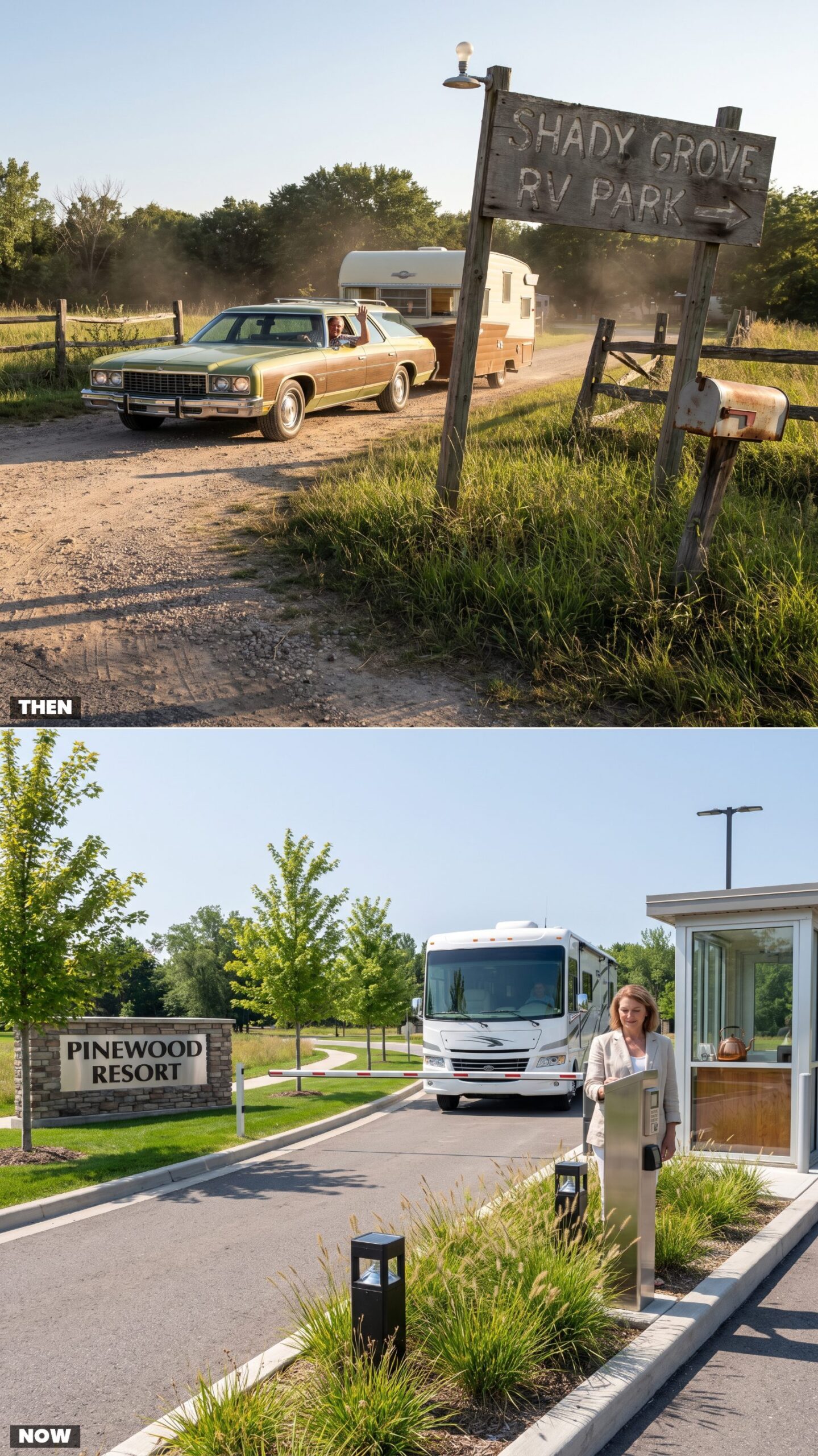 The Open Entrance Road vs. Today's Gated Access System