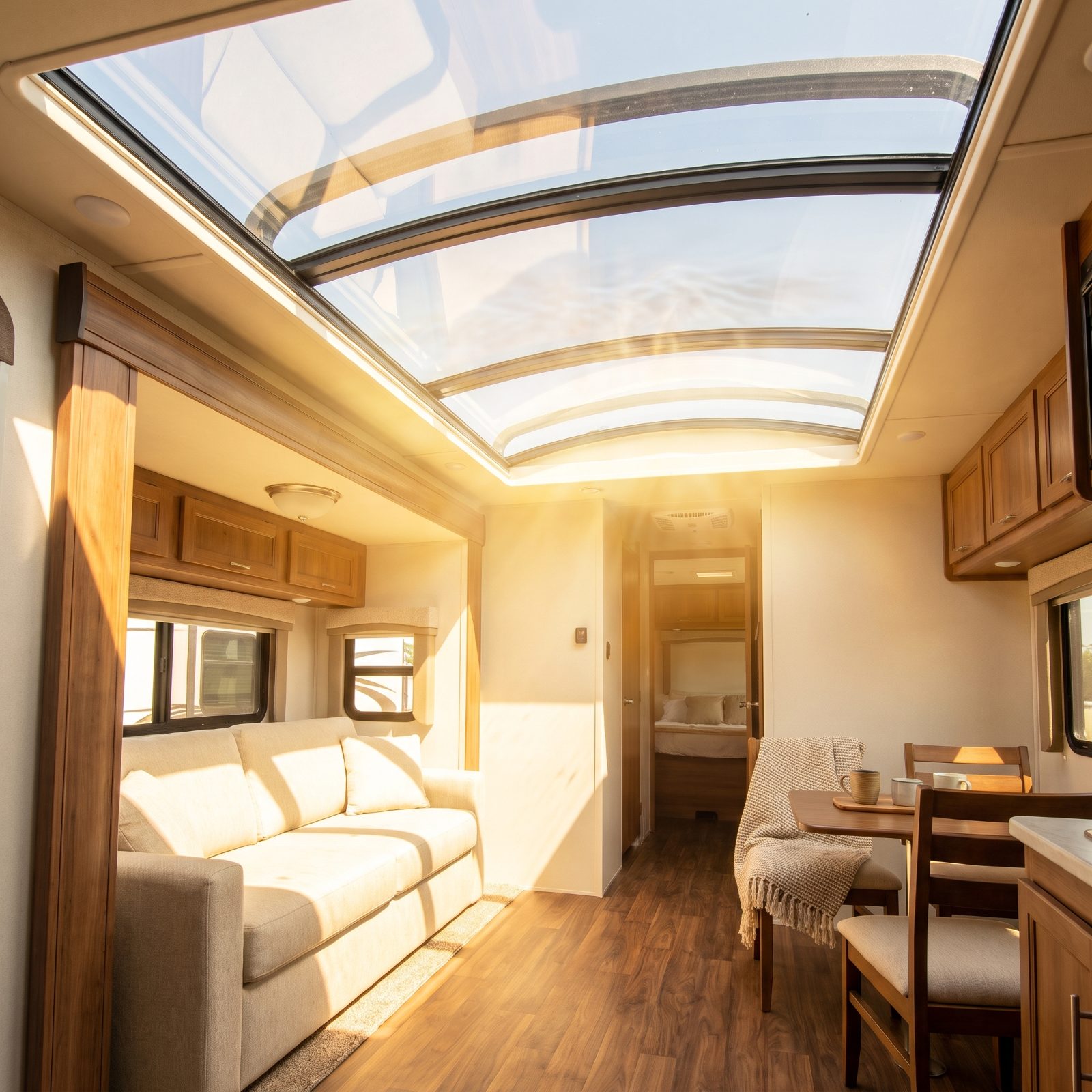 The Panoramic Skylight That Turns the Cabin Into a Greenhouse by Noon
