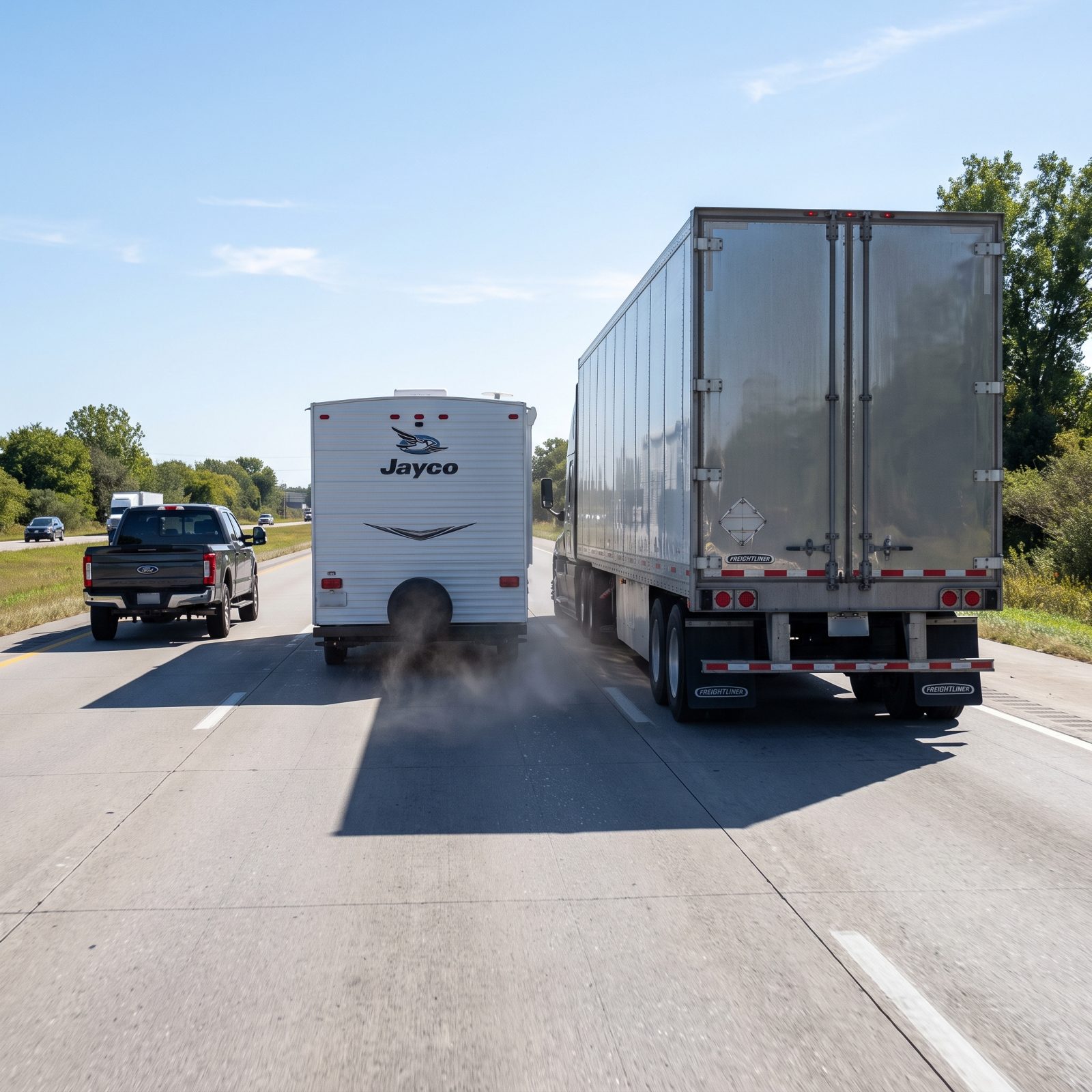 Passing-Truck Bow Waves That Push Then Pull
