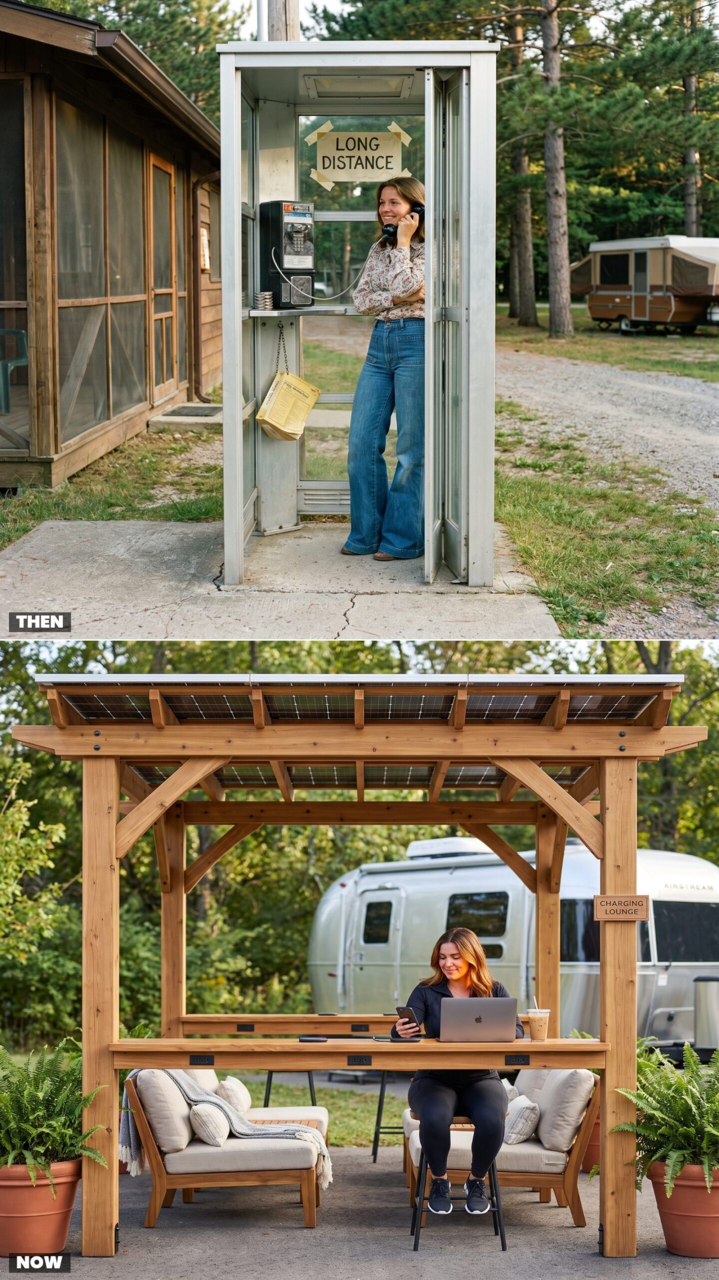 The Payphone Booth vs. Today's Device-Charging Lounge