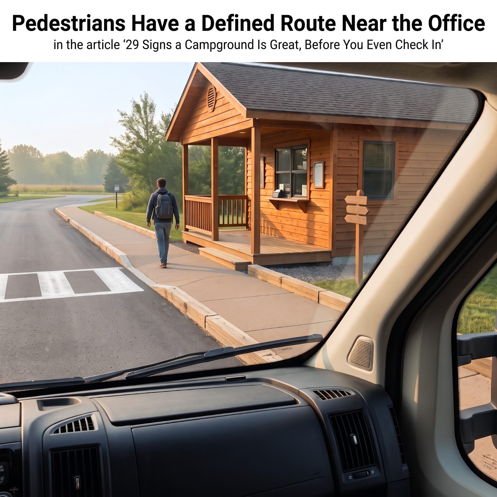 Pedestrians Have a Defined Route Near the Office