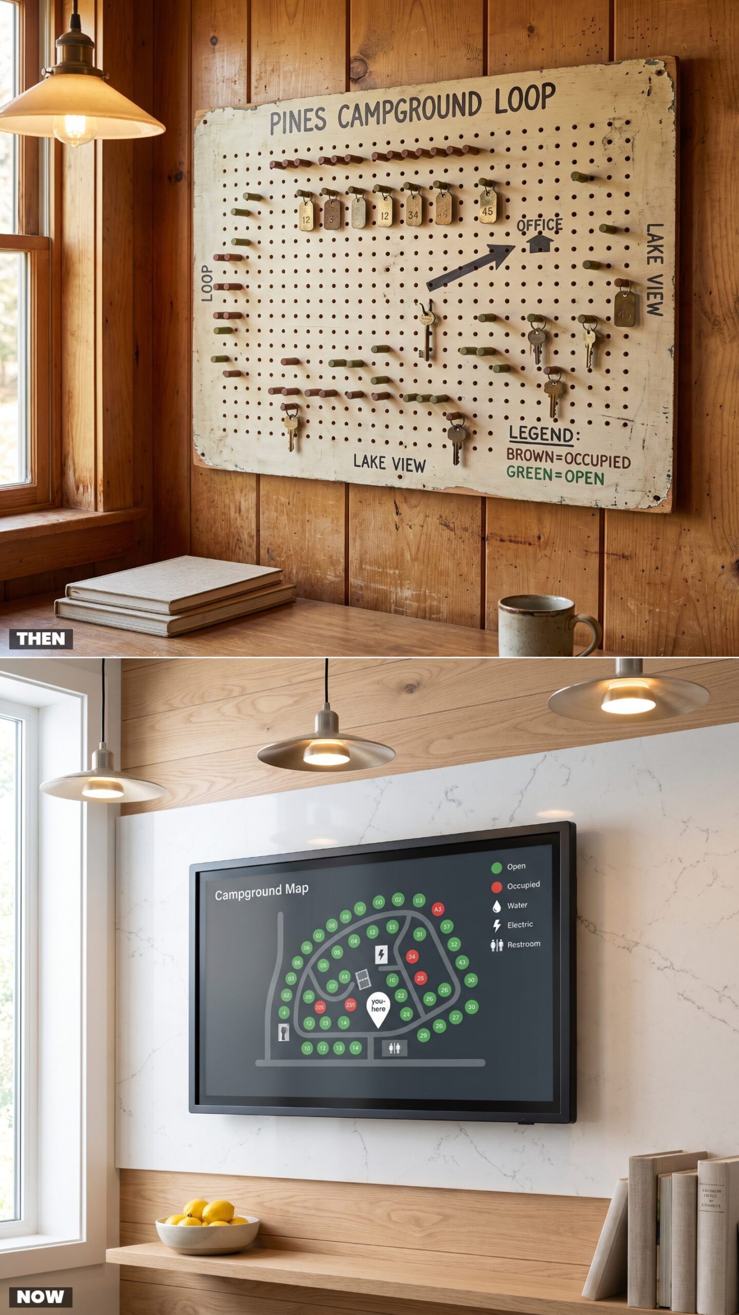 The Pegboard Campsite Map vs. the Interactive Digital Site Map