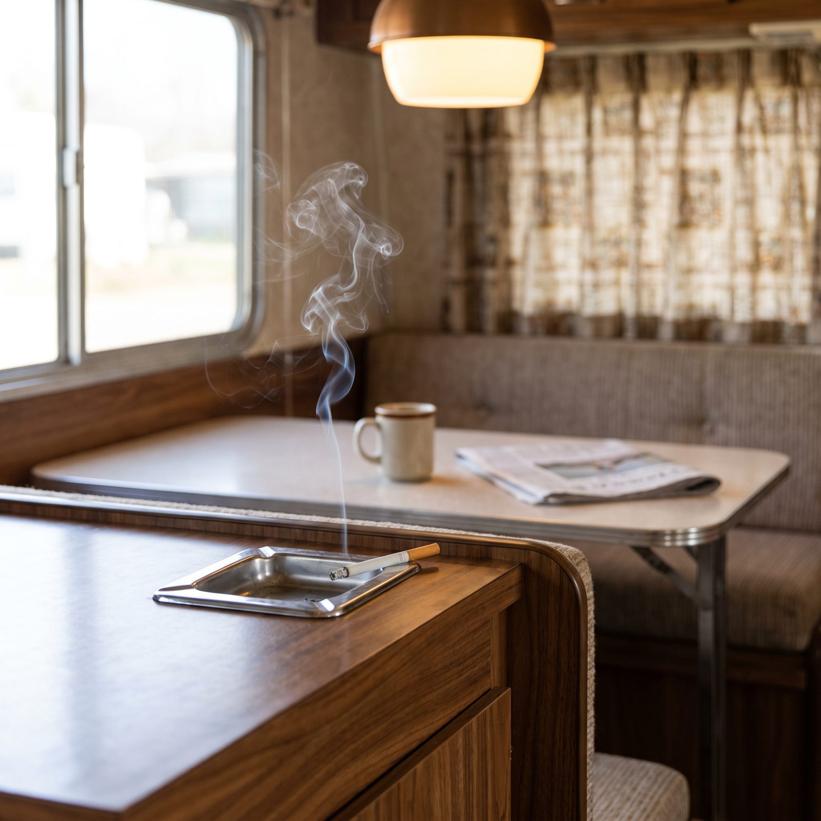 A Permanent Ashtray Built Into the Cabinetry