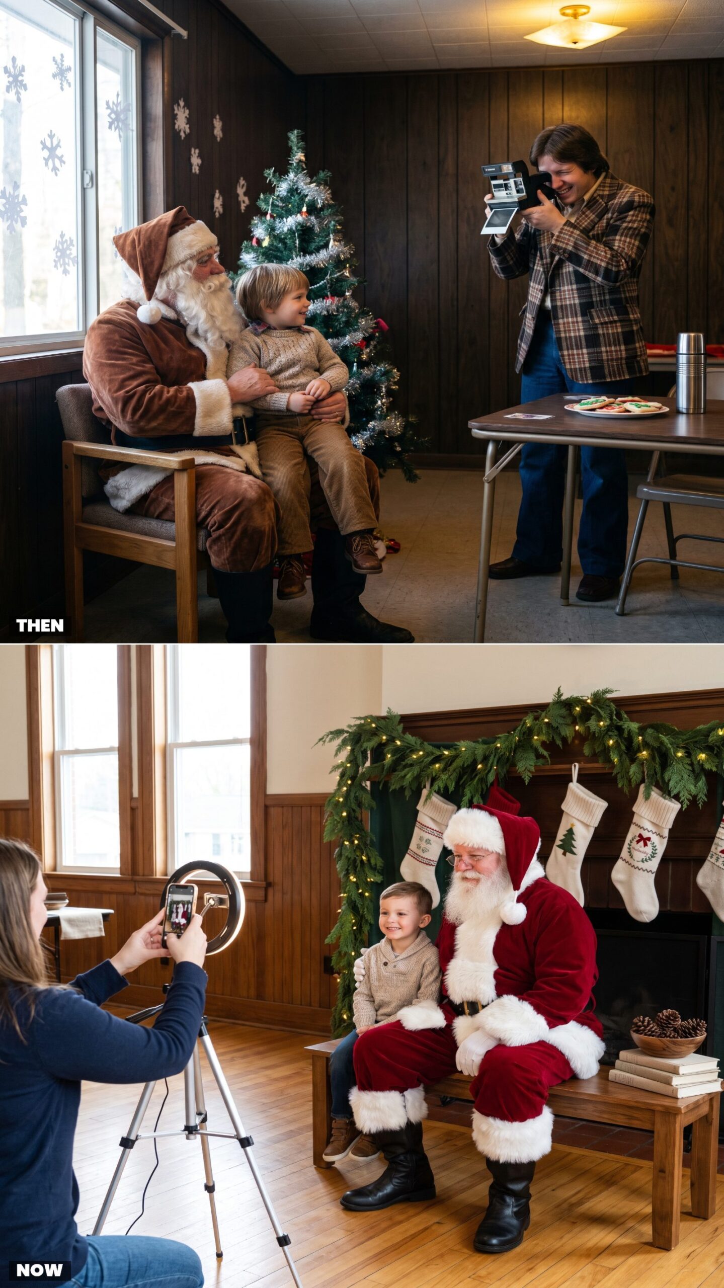 Photos With Santa: Instant-Film Keepsakes vs. Smartphone Portrait Stations
