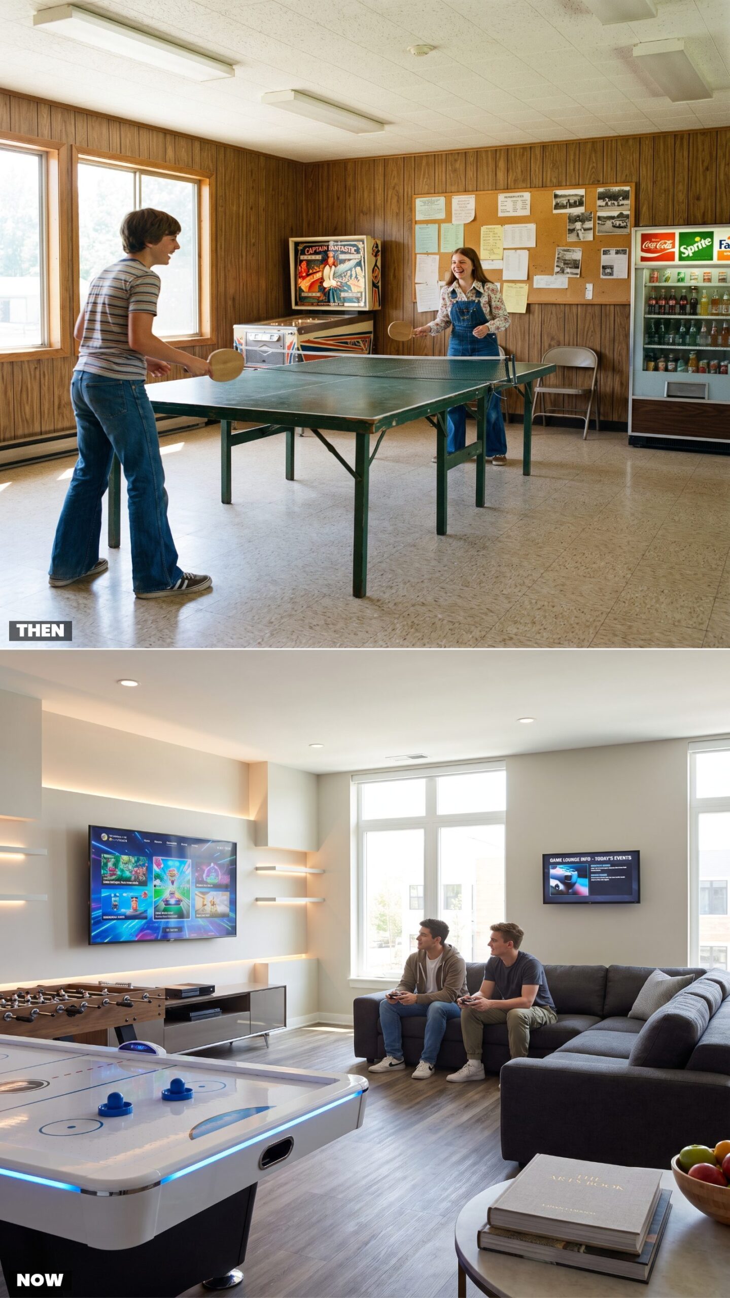 The Ping-Pong Rec Room vs. Today's Multimedia Game Lounge