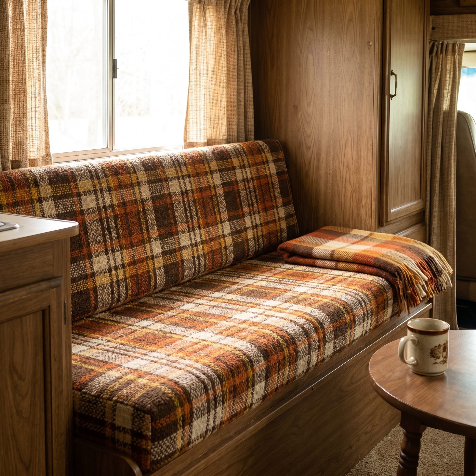 Plaid Bench-Seat Upholstery