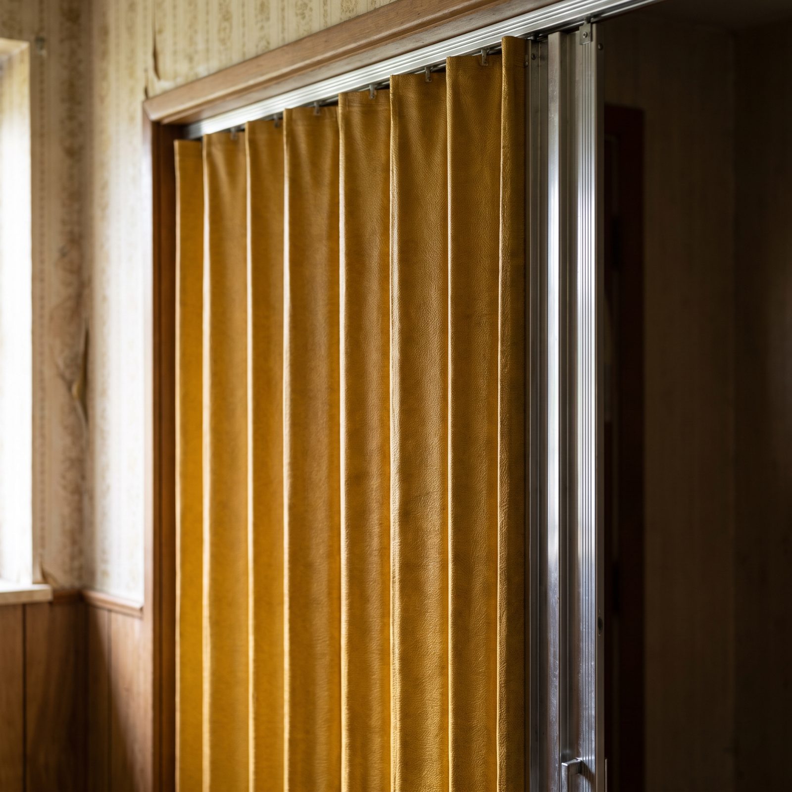 Pleated Vinyl Privacy Doors Instead of Solid Doors