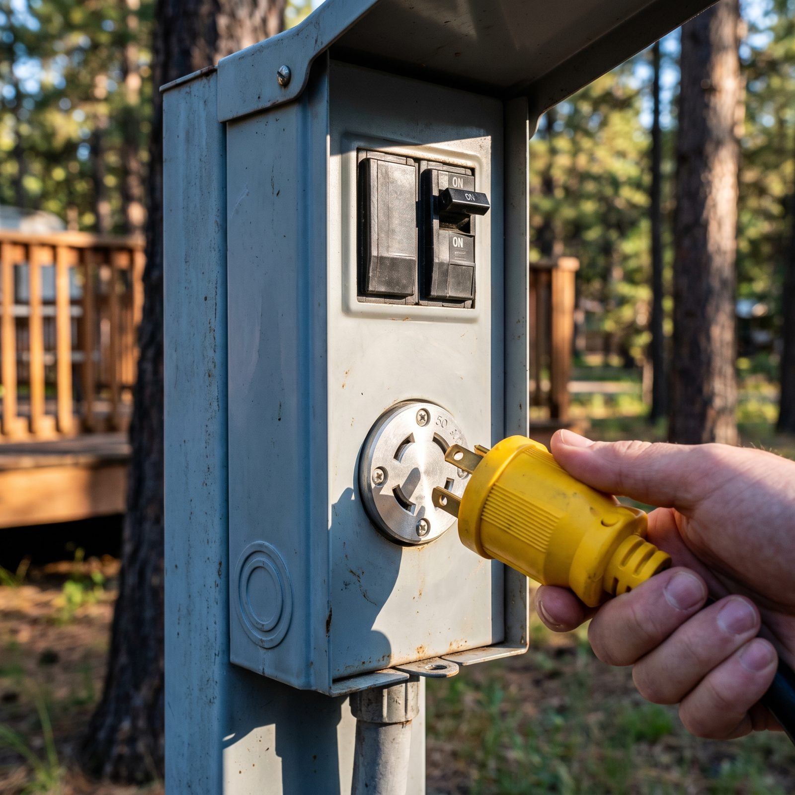 Plugging In With the Pedestal Breaker On Can Arc the Connection