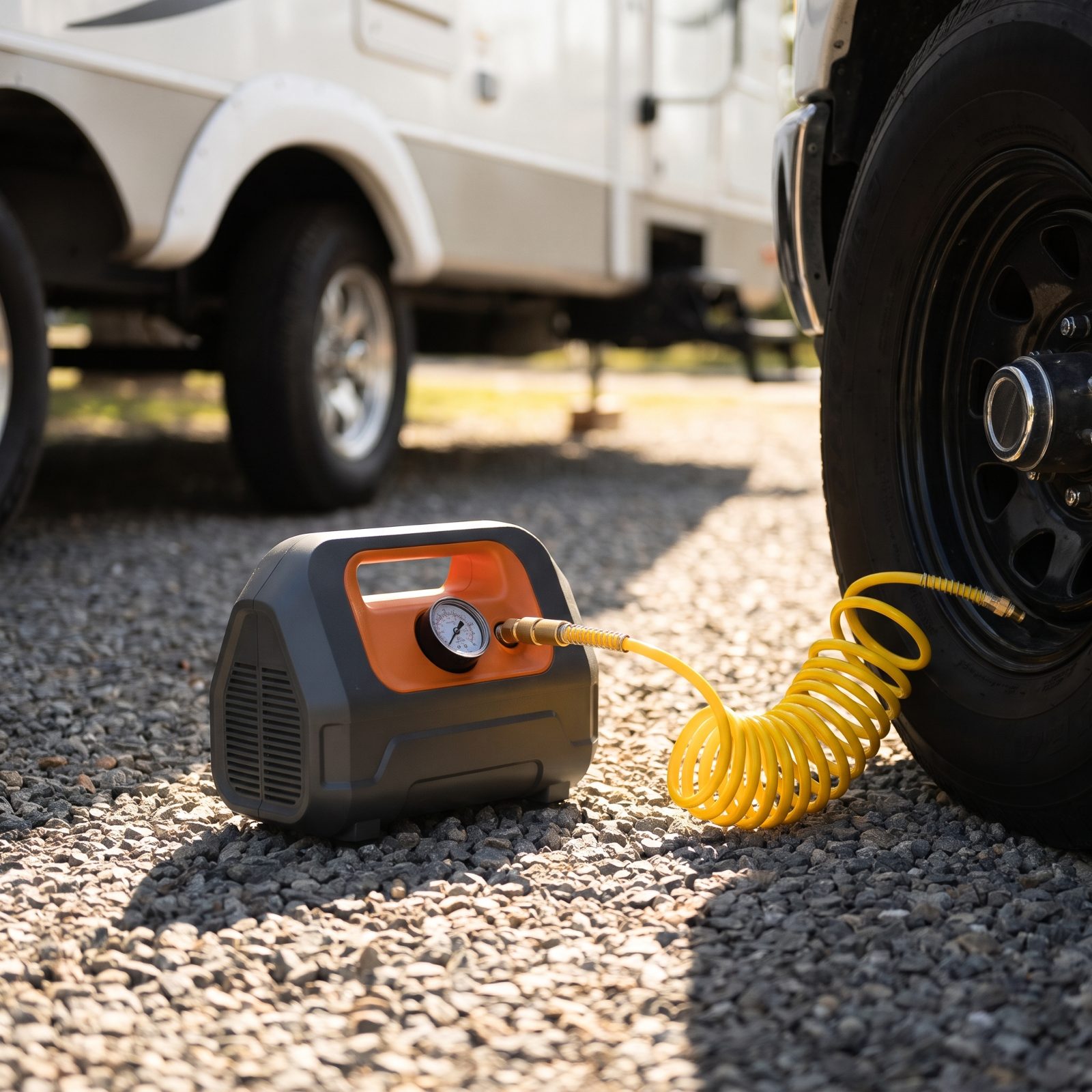 A Portable Air Compressor That Reaches RV Pressures