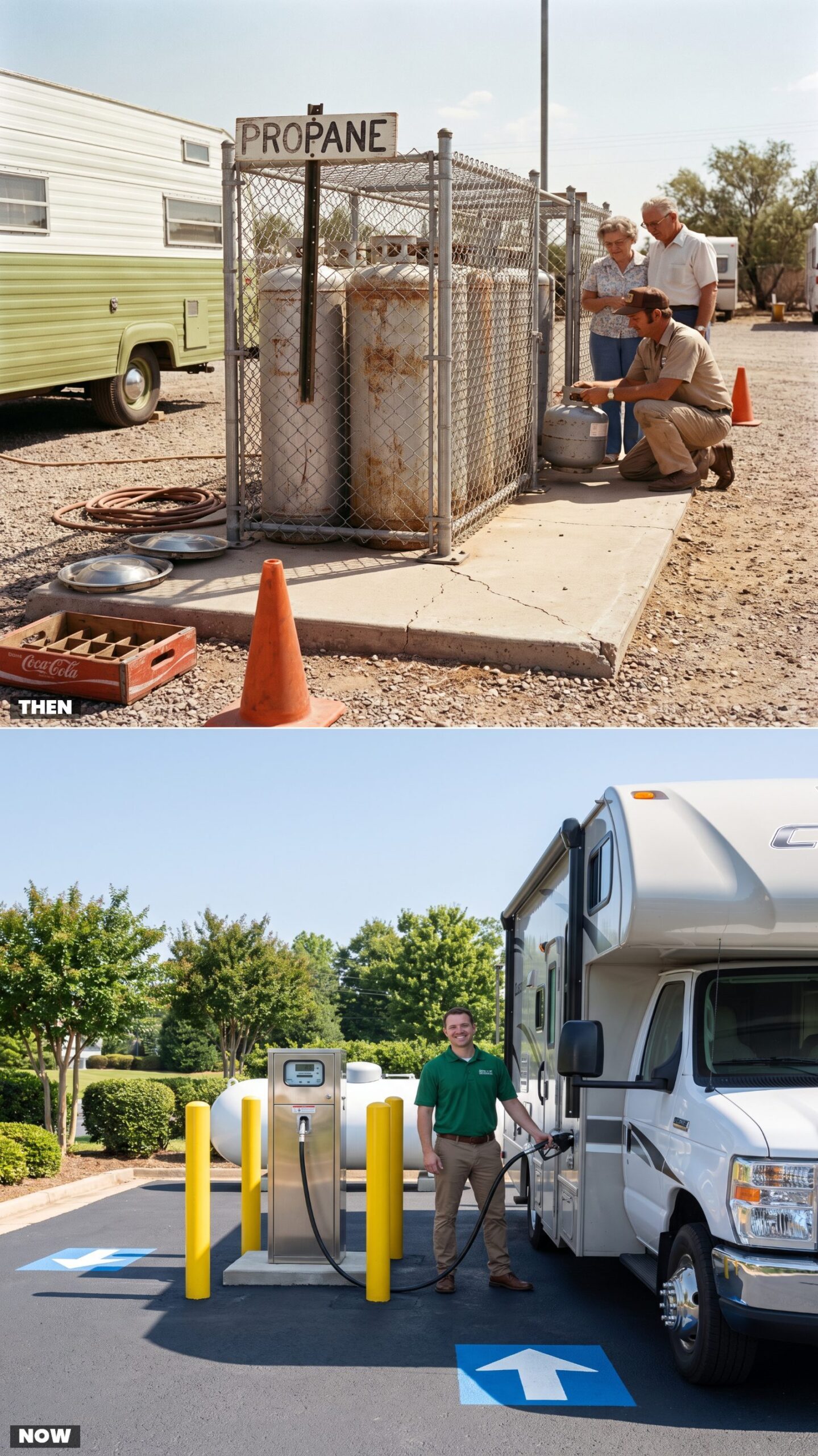 The Portable Propane Tank Cage vs. Today's Drive-Up Filling Station