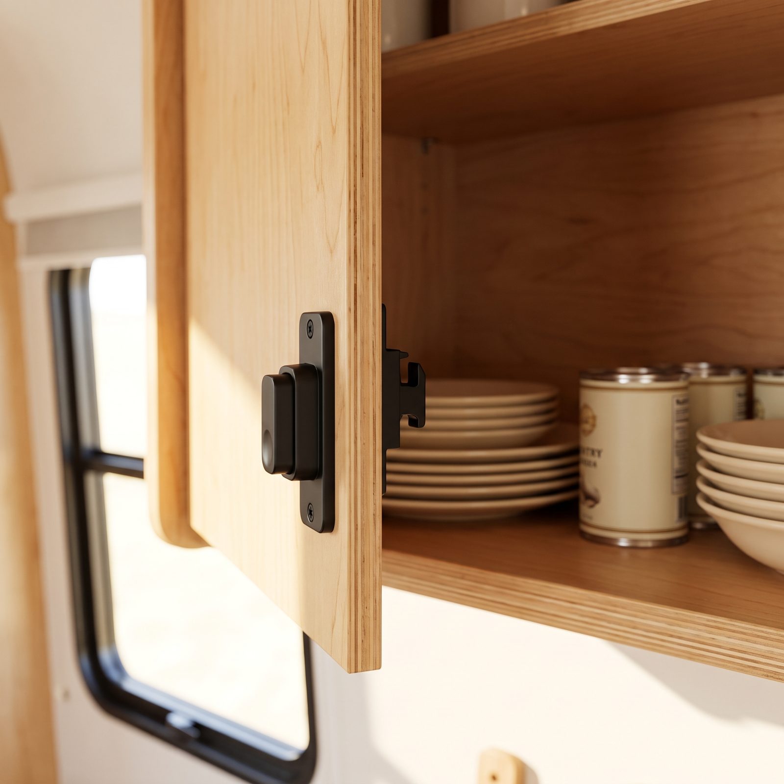 Positive-Locking Cabinet Latches That Stop Roadside Avalanches