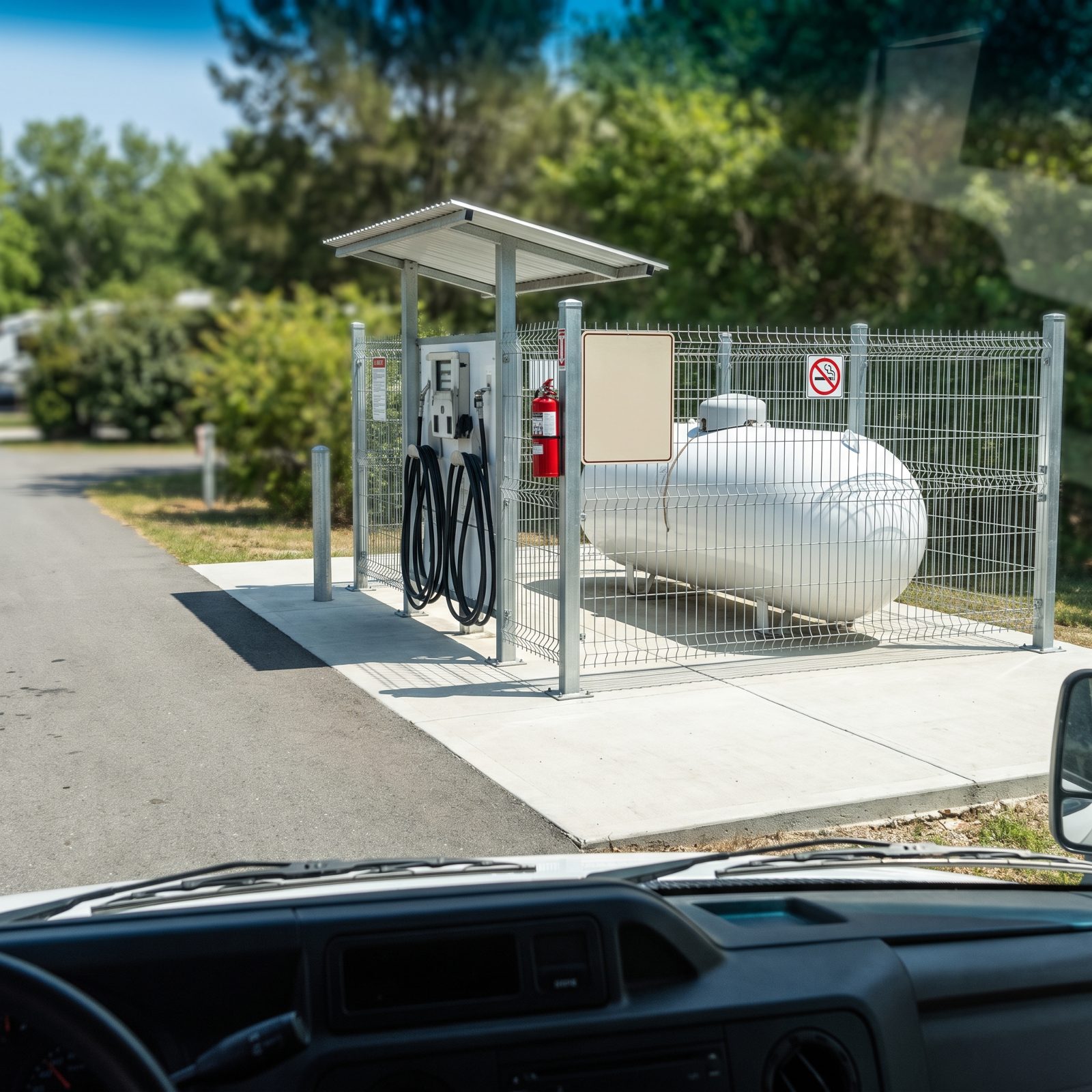 The Propane Area Looks Orderly and Inspected