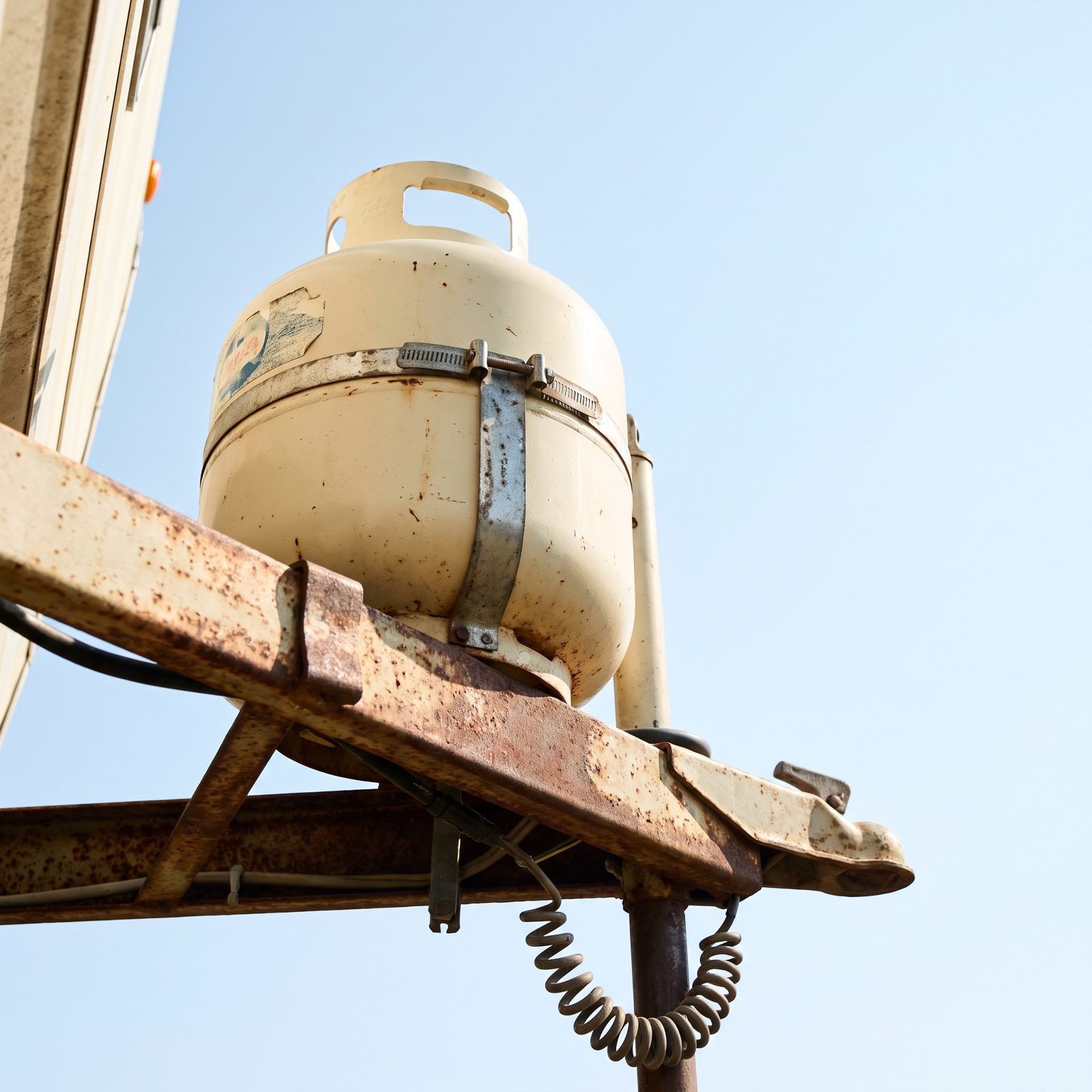 A Propane Bottle Mounted in Plain Sight
