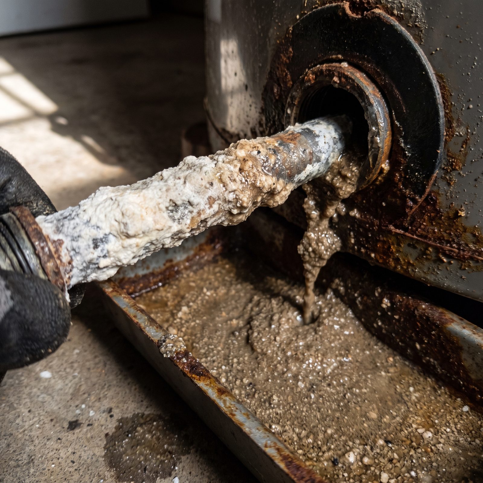 Pull the Drain Plug or Anode Rod and Flush the Sediment Out