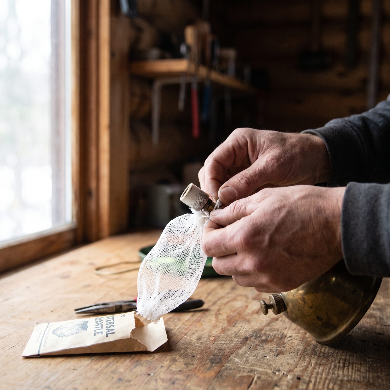 The Pump-Up Gas Lantern and Its Fragile Paper-Packet Mantles