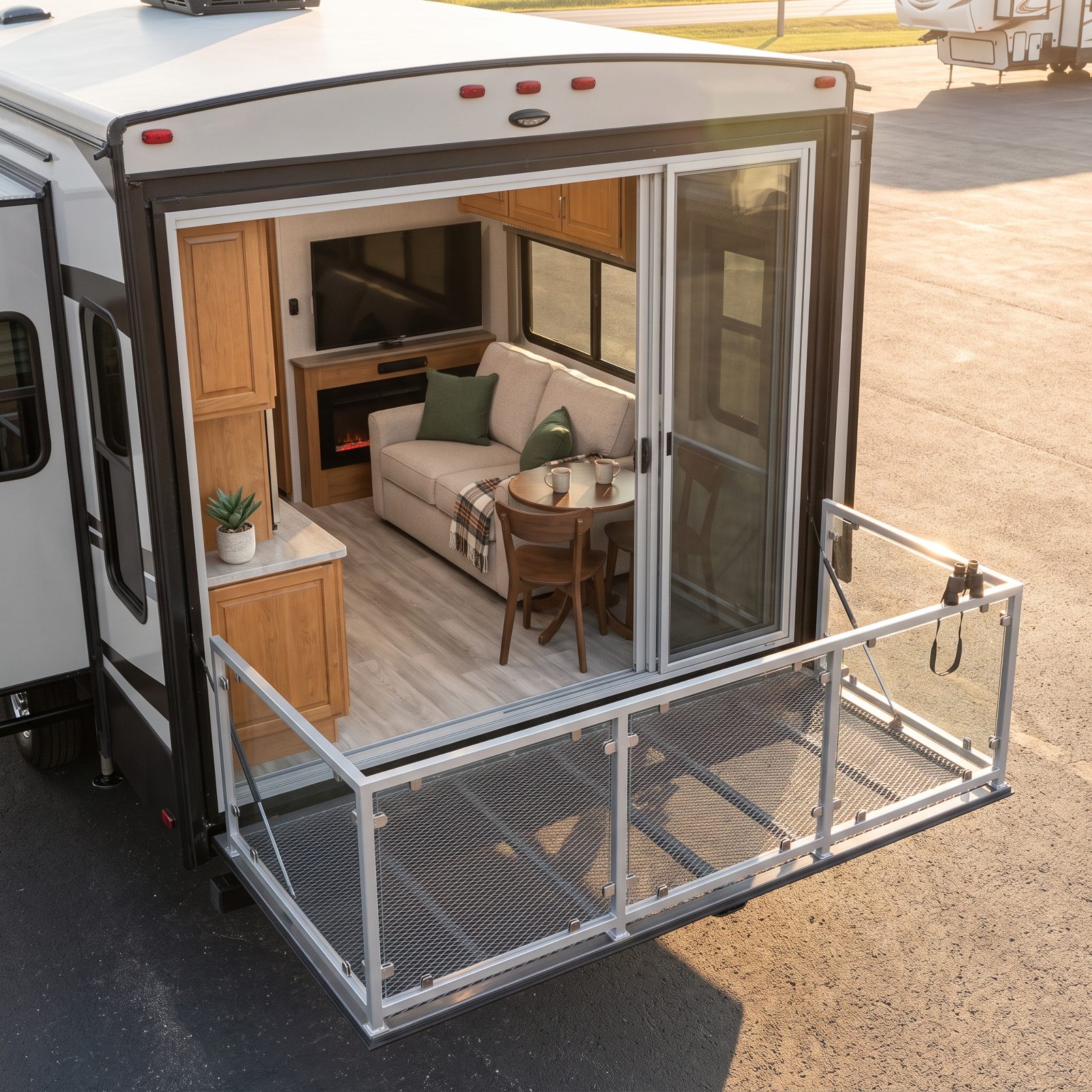 Rear-Balcony Fifth Wheel With Sliding Glass Doors