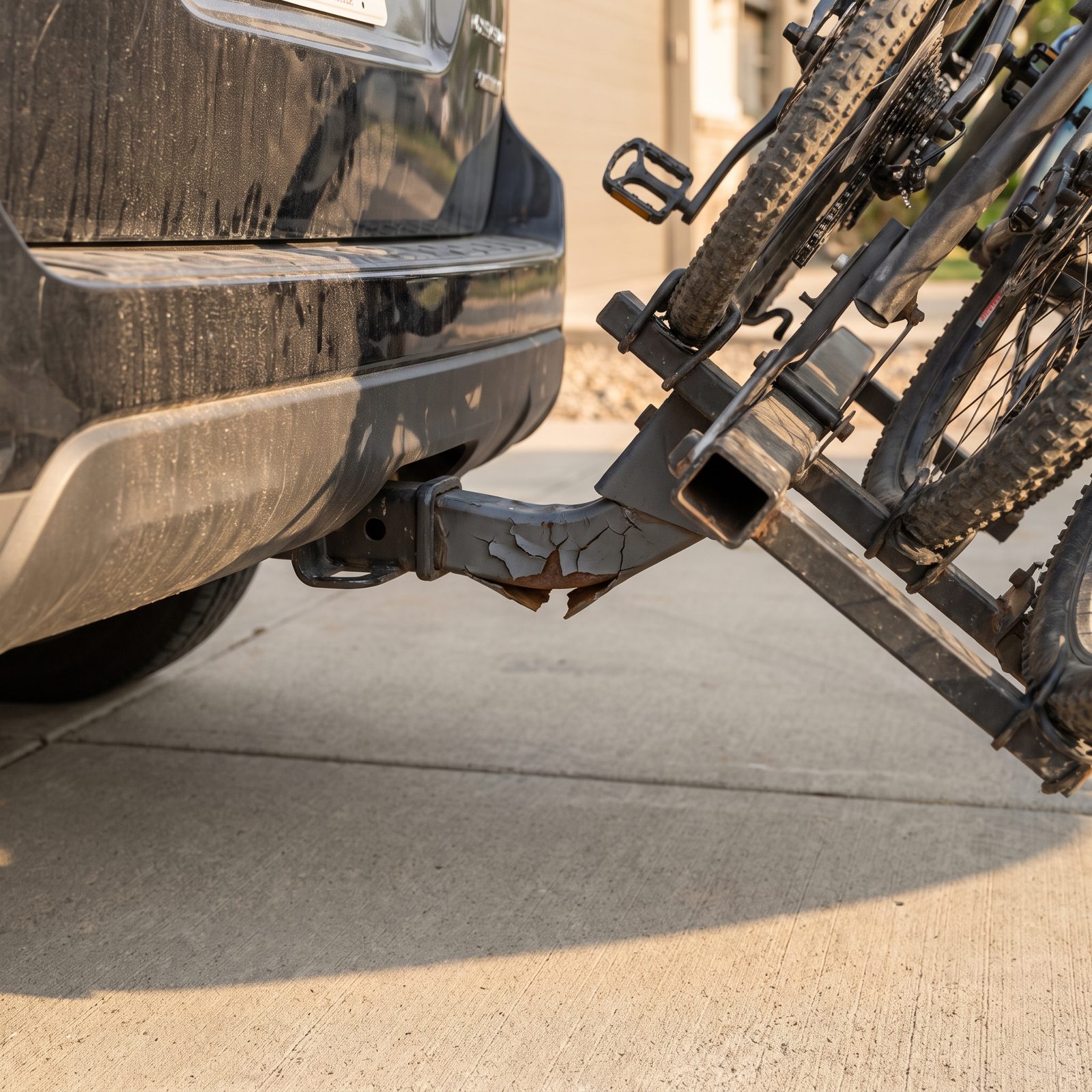 A Receiver Hitch Rated for Bikes or a Towed Vehicle