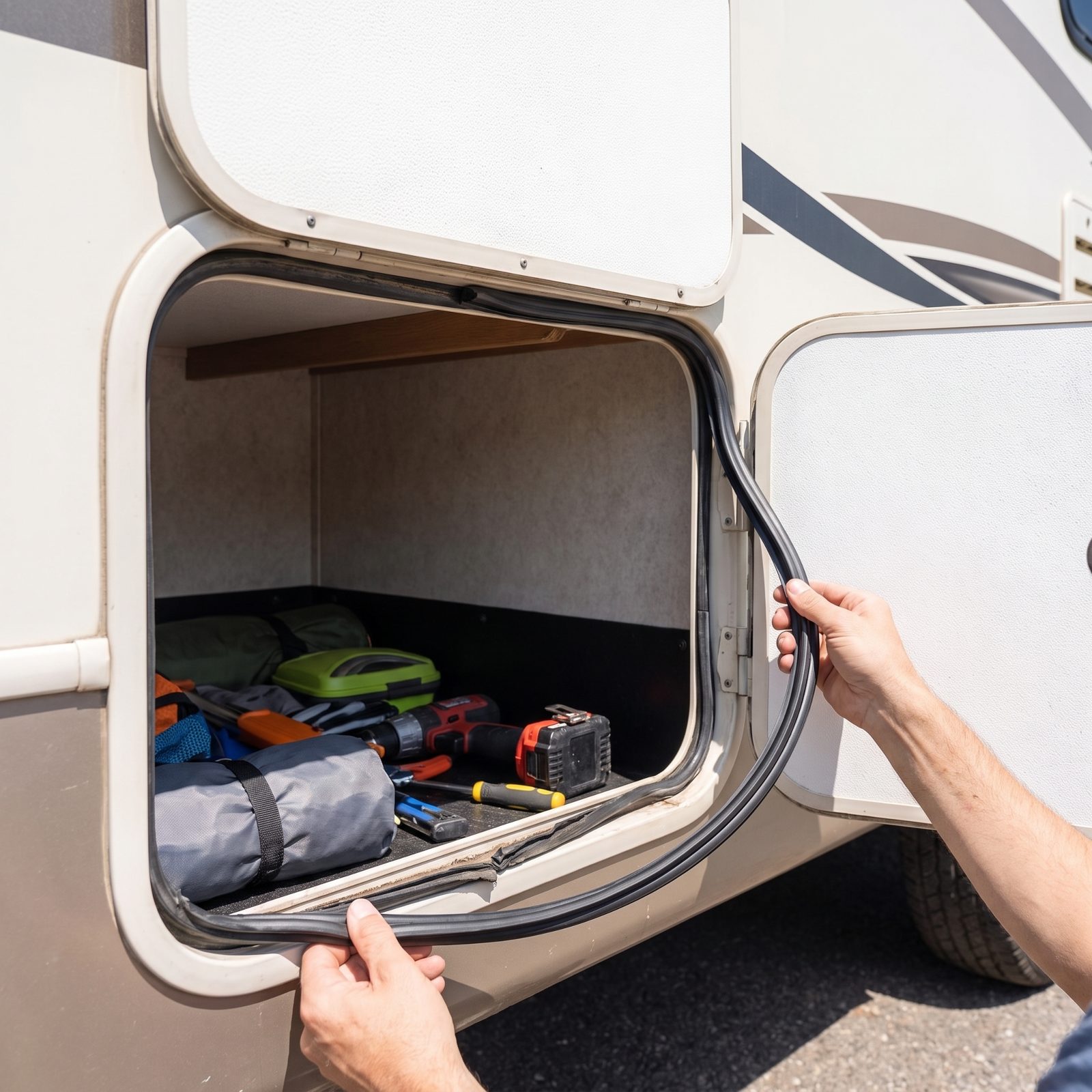 Renew Crushed Seals Around Exterior Storage Compartments