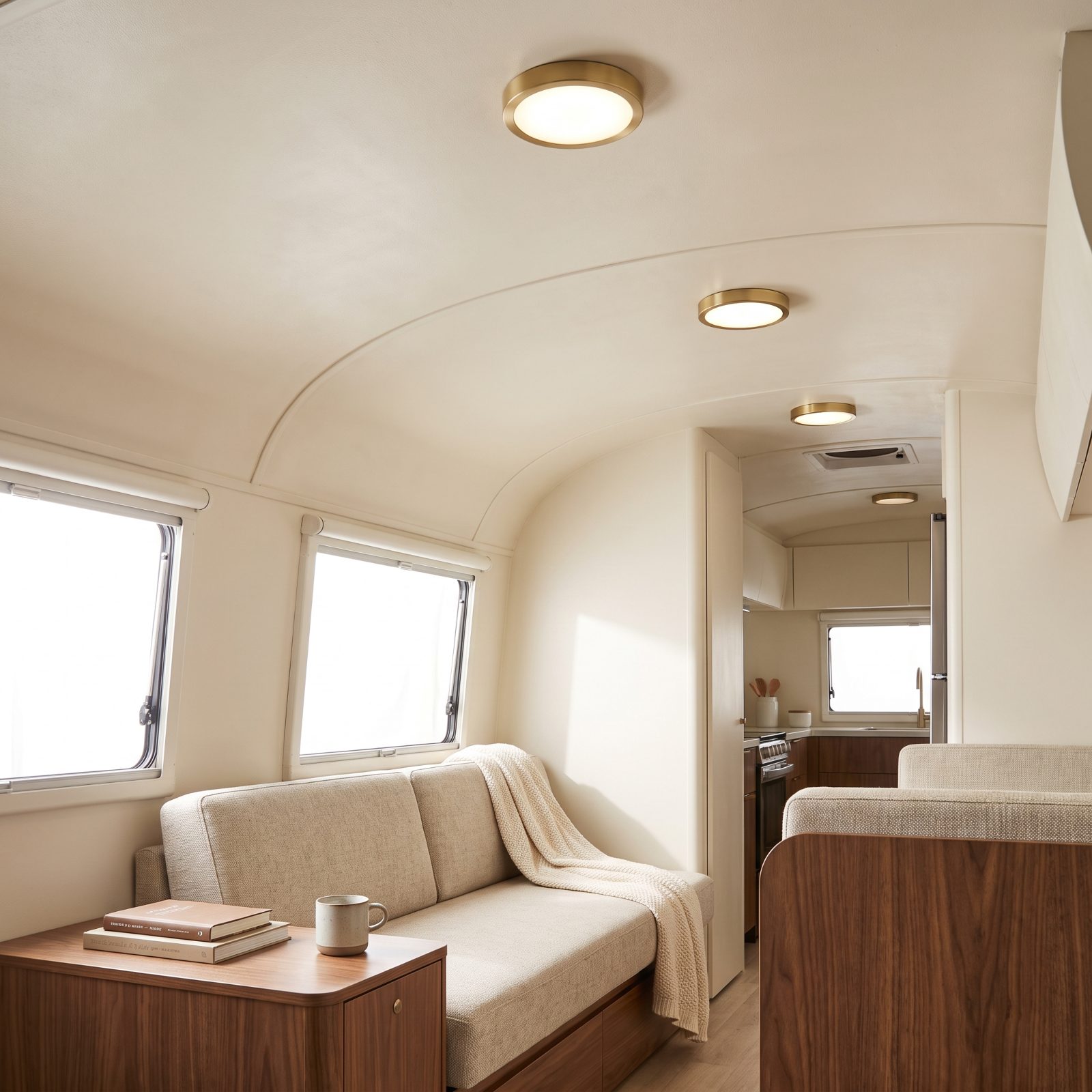Replace dangling ceiling fixtures with low-profile recessed lights