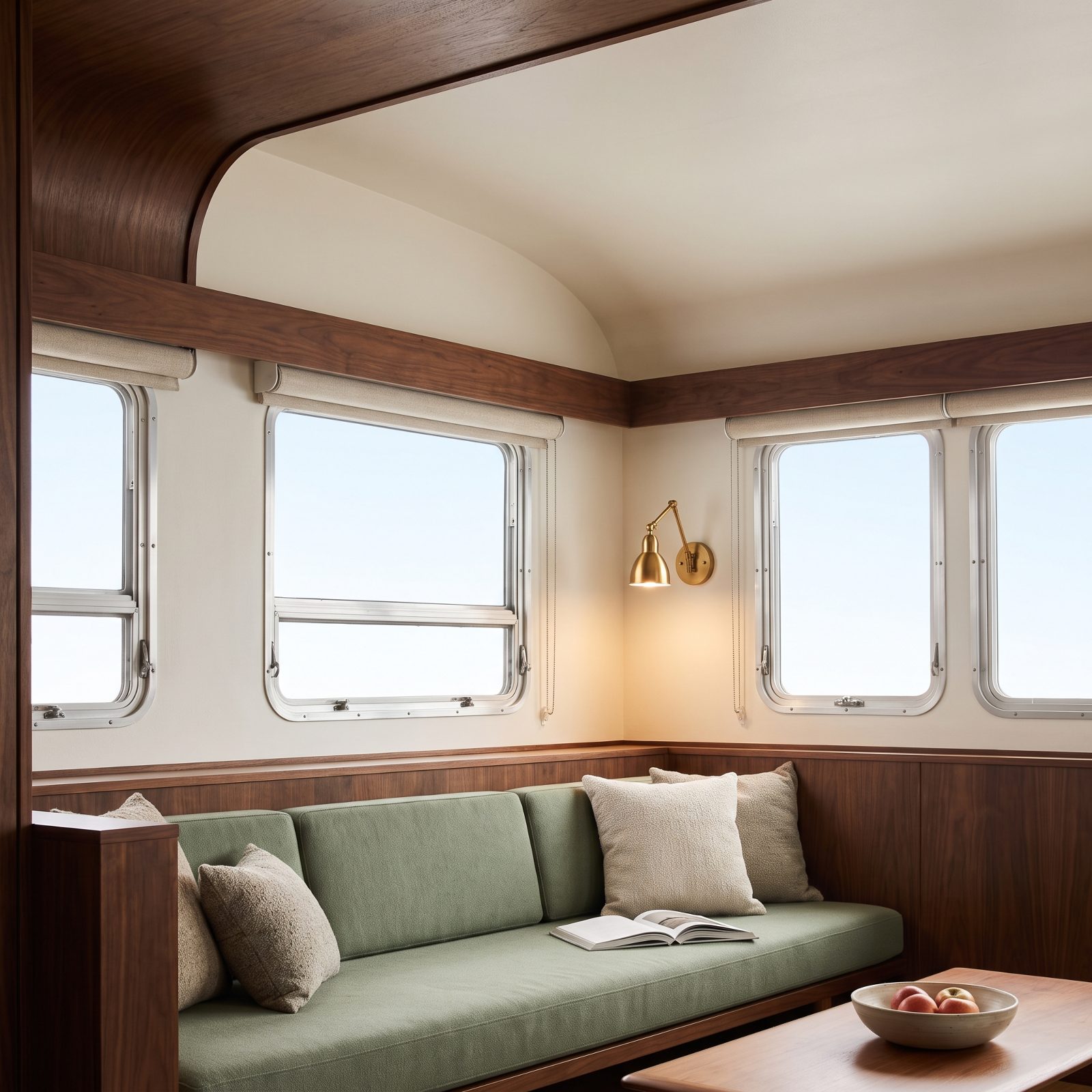 Replace padded window valances with slim roller shades
