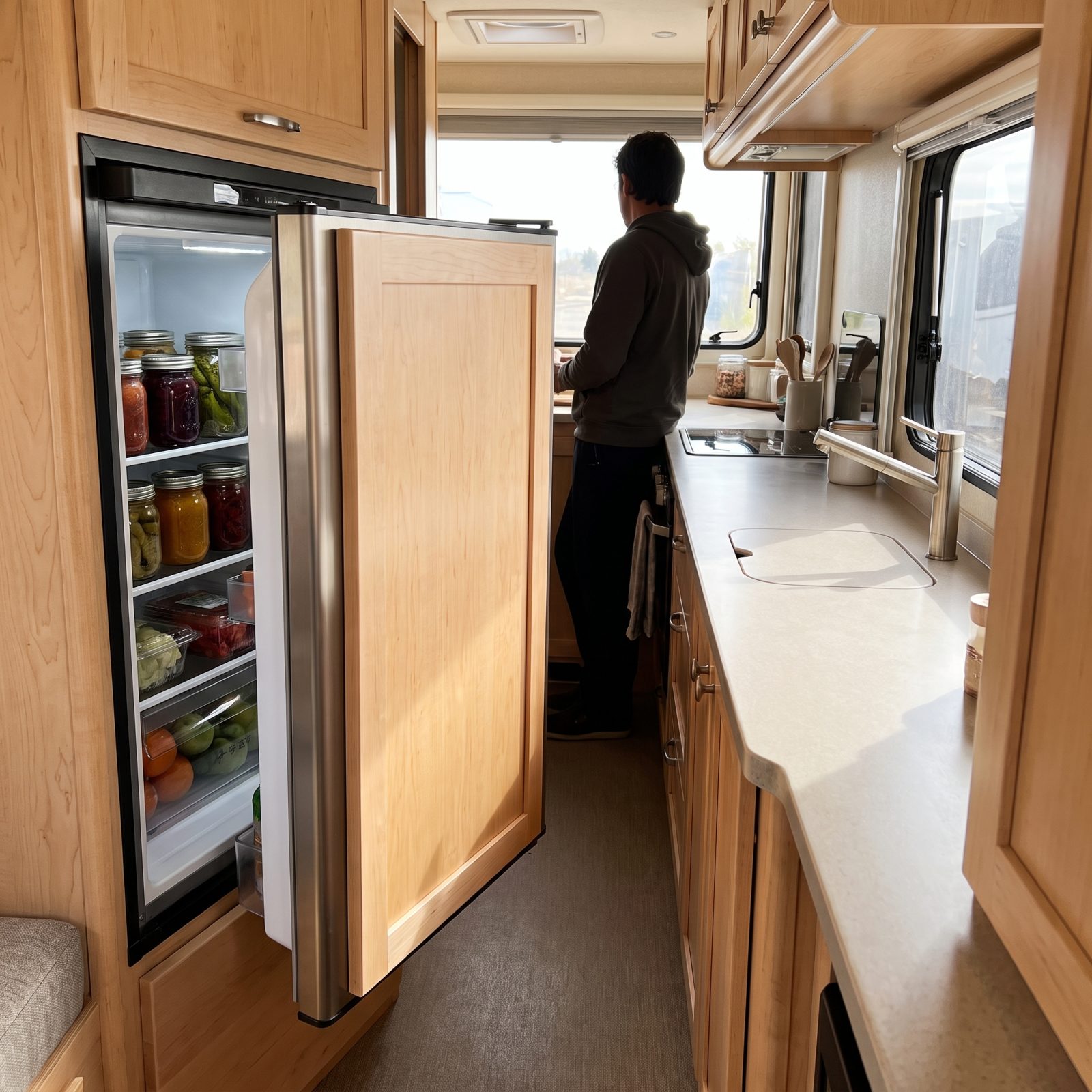 Reverse the Fridge Door for a Clearer Work Aisle