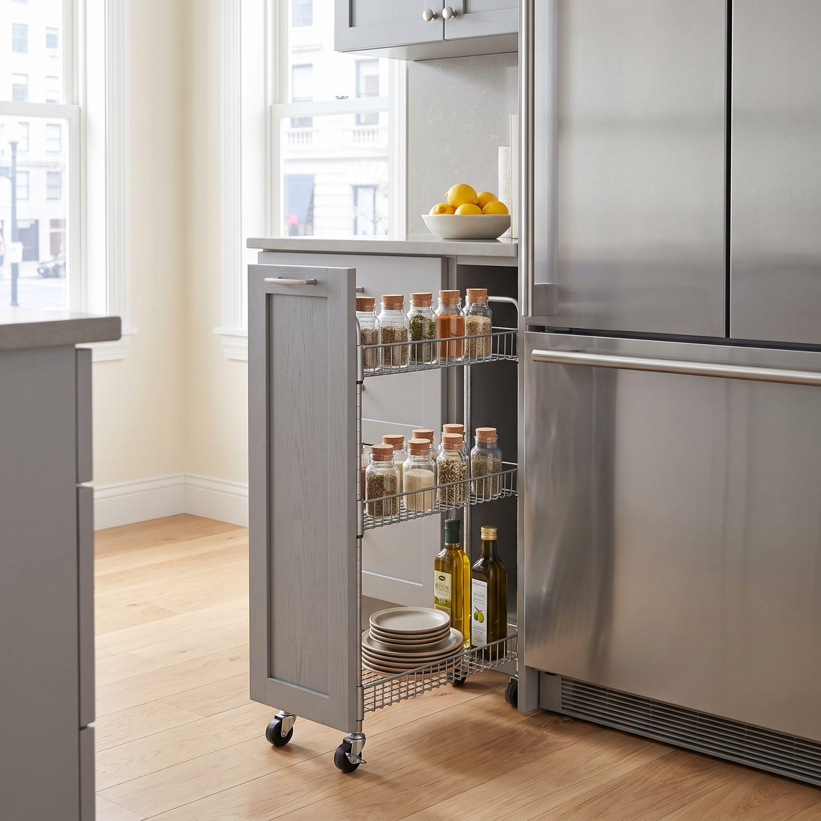 Roll a Slim Cart Into the Gap Nobody Uses