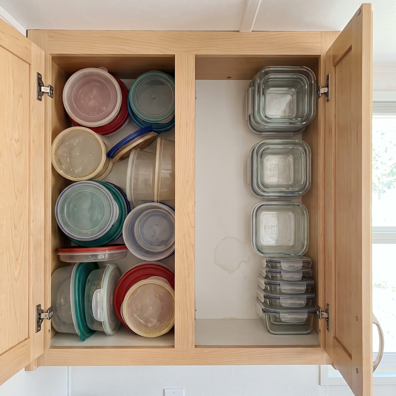 Round Containers With Orphan Lids: Commit to One Nesting Square Set